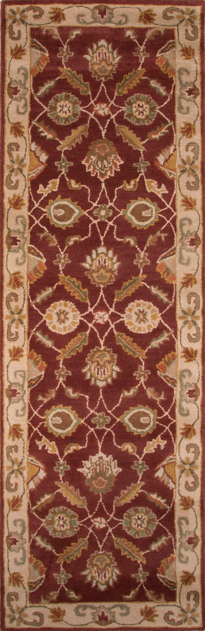 Jaipur Rugs Floor Coverings Hand Tufted Oriental Pattern Wool Red Taupe Area Rug 3x12 Rug111667