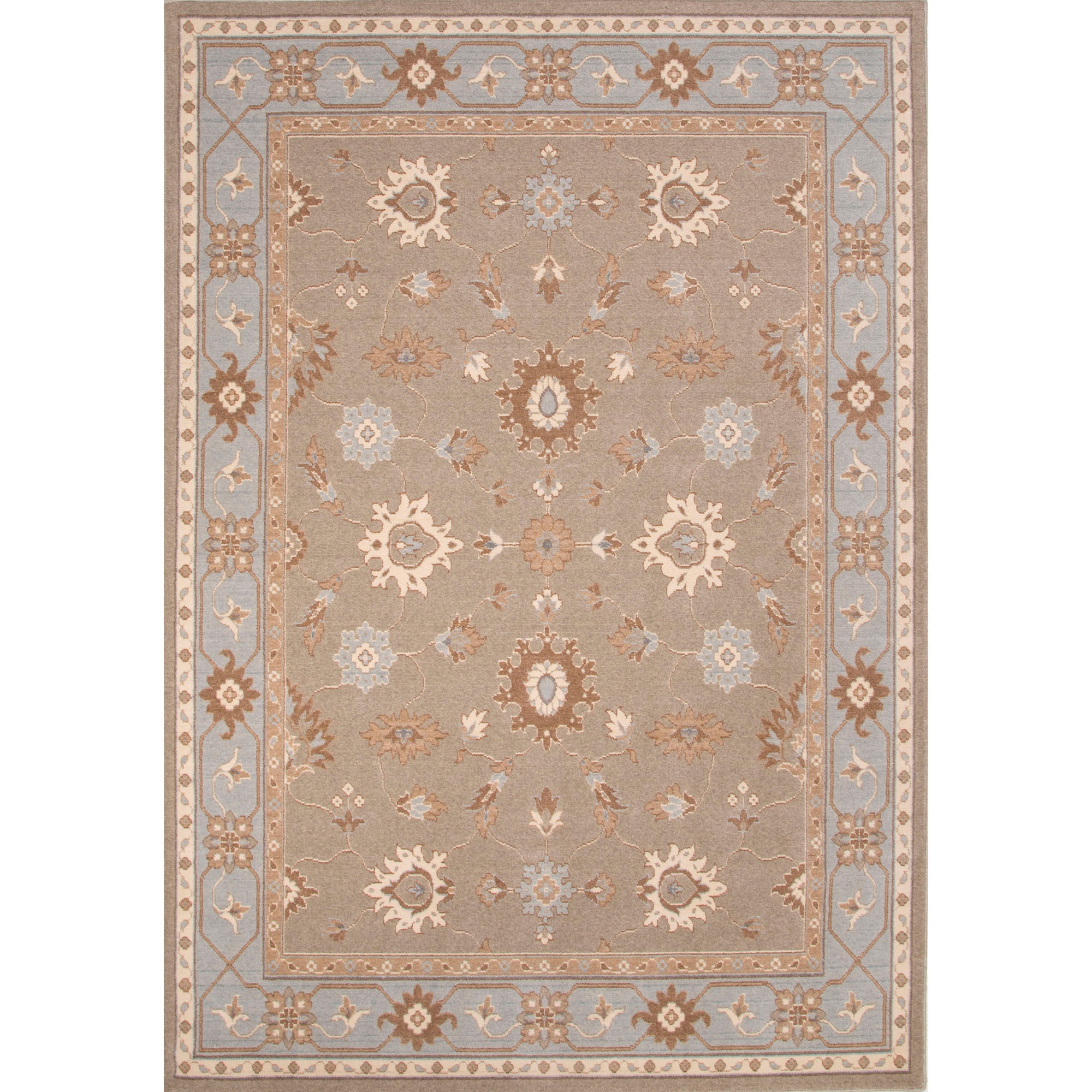 Jaipur Rugs Floor Coverings Jaipur Machine Made Oriental Pattern Taupe Tan Blue Wool Area Rug