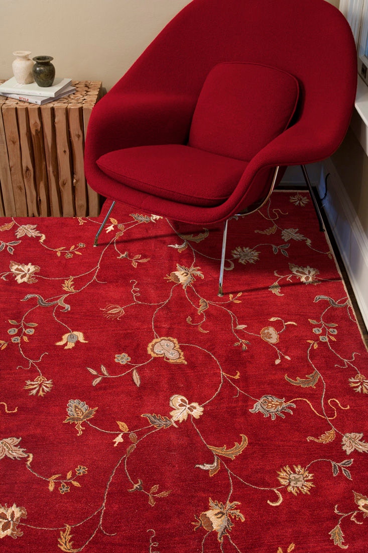 Jaipur Rugs Hand-Tufted Floral Pattern Wool Red/Ivory Area Rug 