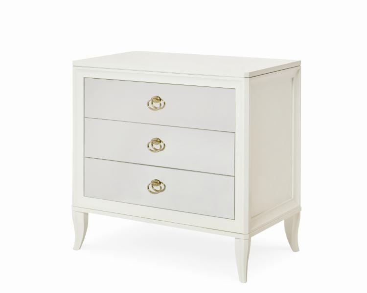 Century Furniture Bedroom Nightstand With Mirrored Drawer Fronts