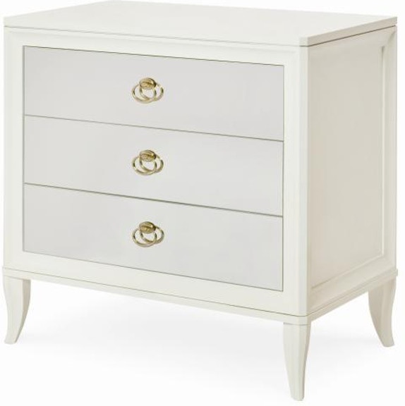 Century Furniture Bedroom Nightstand With Mirrored Drawer Fronts