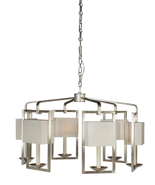 Century Furniture Nell Chandelier - Soft Nickel/Linen Shade SAA-1016-V2