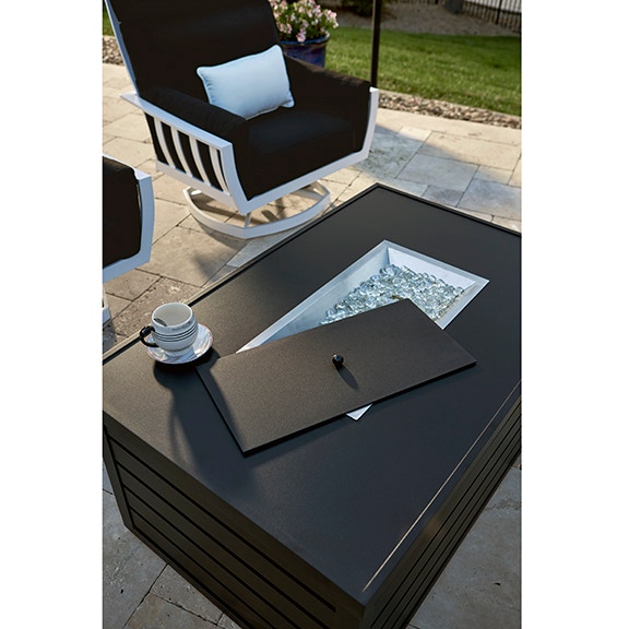 Lane Venture Contempo 48" Rectangular Aluminum Gas Fire Pit w/ Hidden Tank - Thumbnail 2