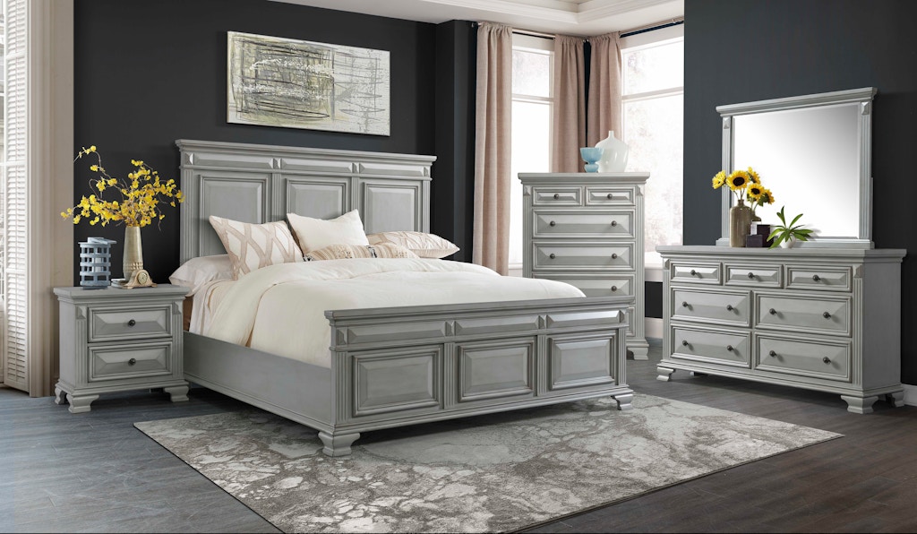 Elements International Calloway Grey Bedroom New Look