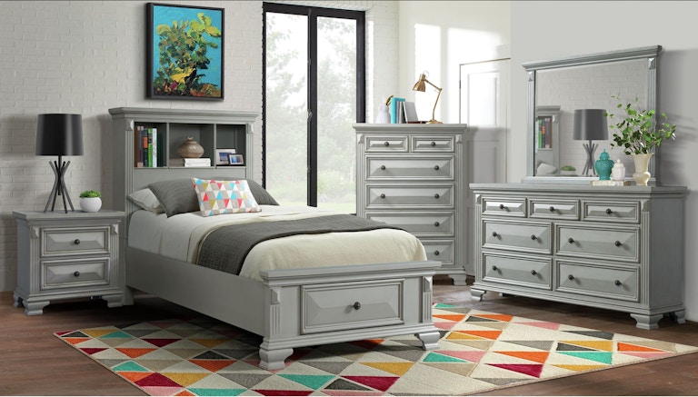 Elements International Calloway Grey Youth Bedroom Gilliam Thompson Furniture Mayfield Ky