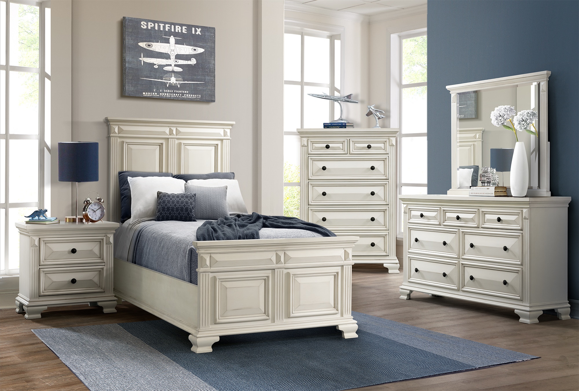 Elements International Calloway White Youth Bedroom Elements