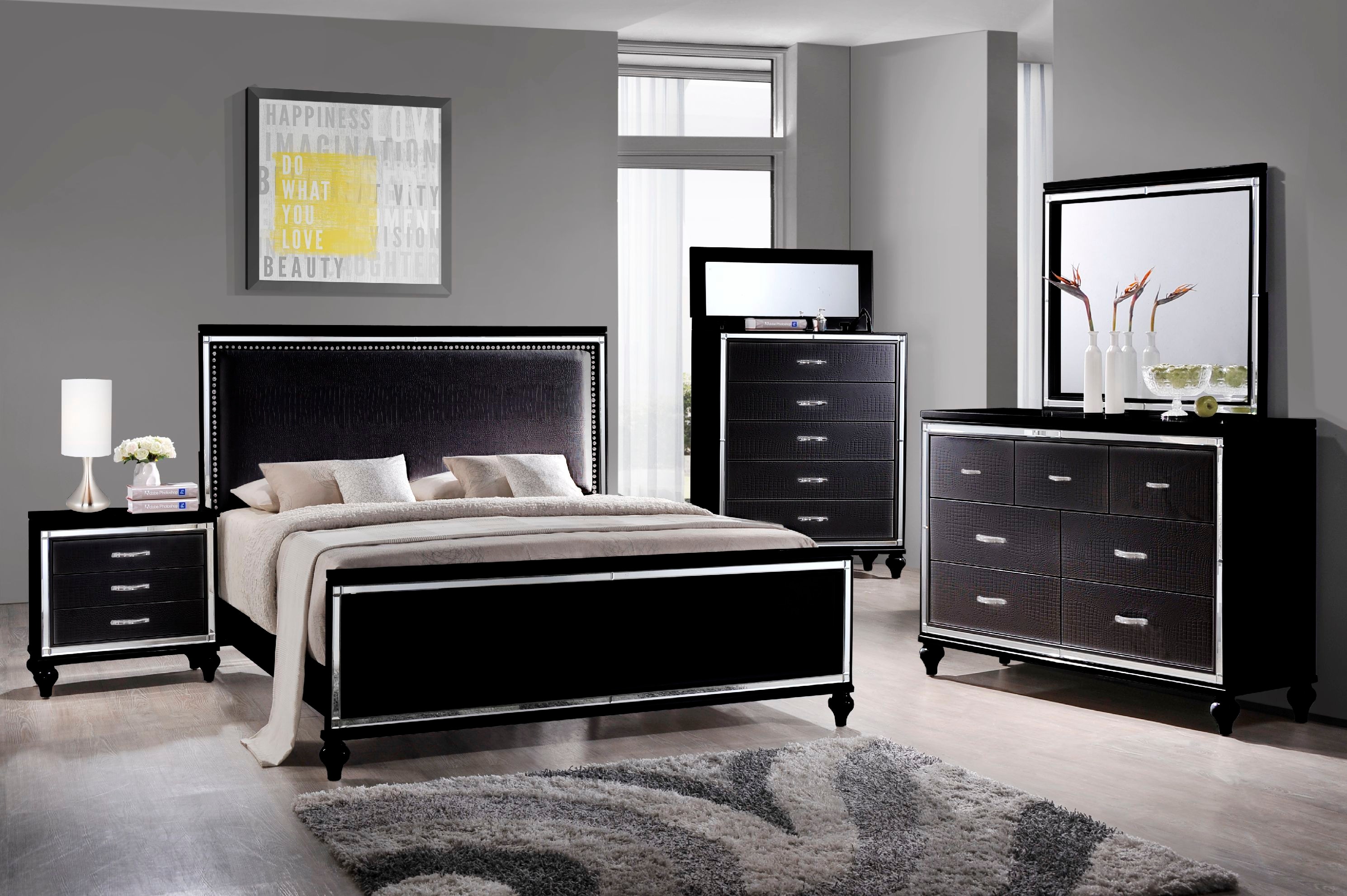 Elements International Miami Black Bedroom Butterworths Of