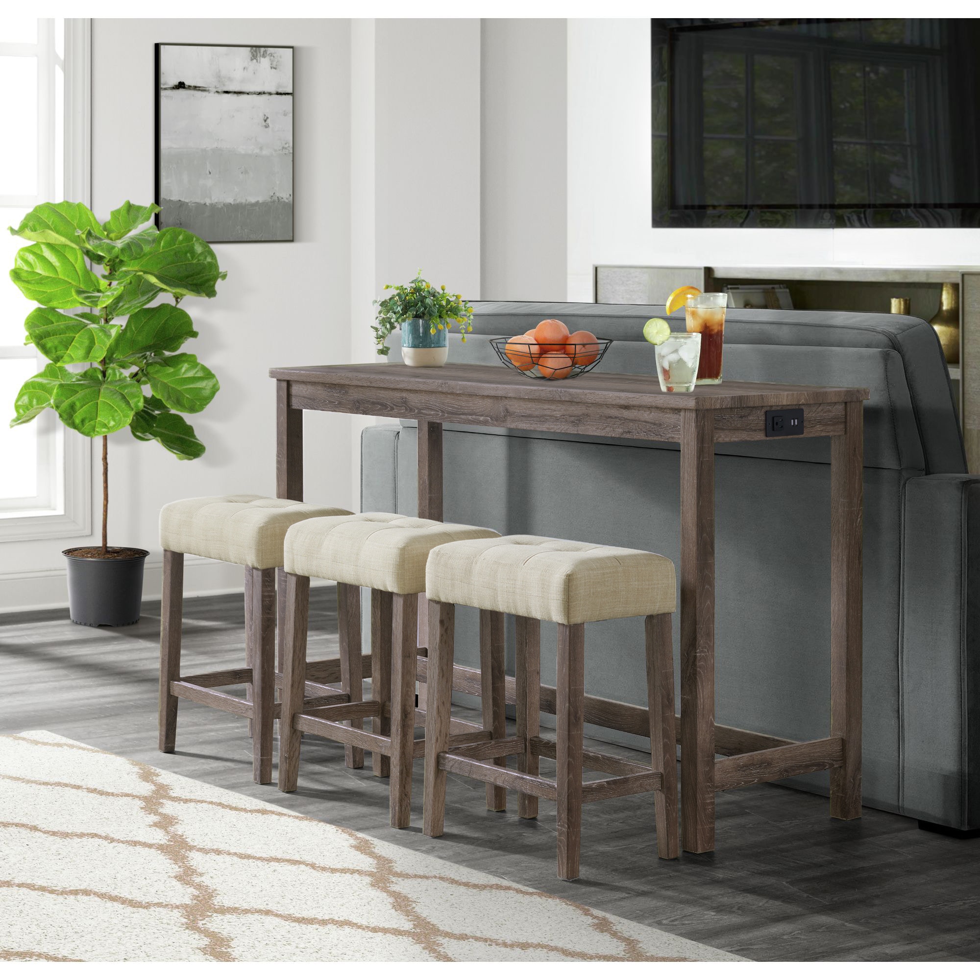 Elements International Oak Lawn Light Grey Oak Lawn Light Grey