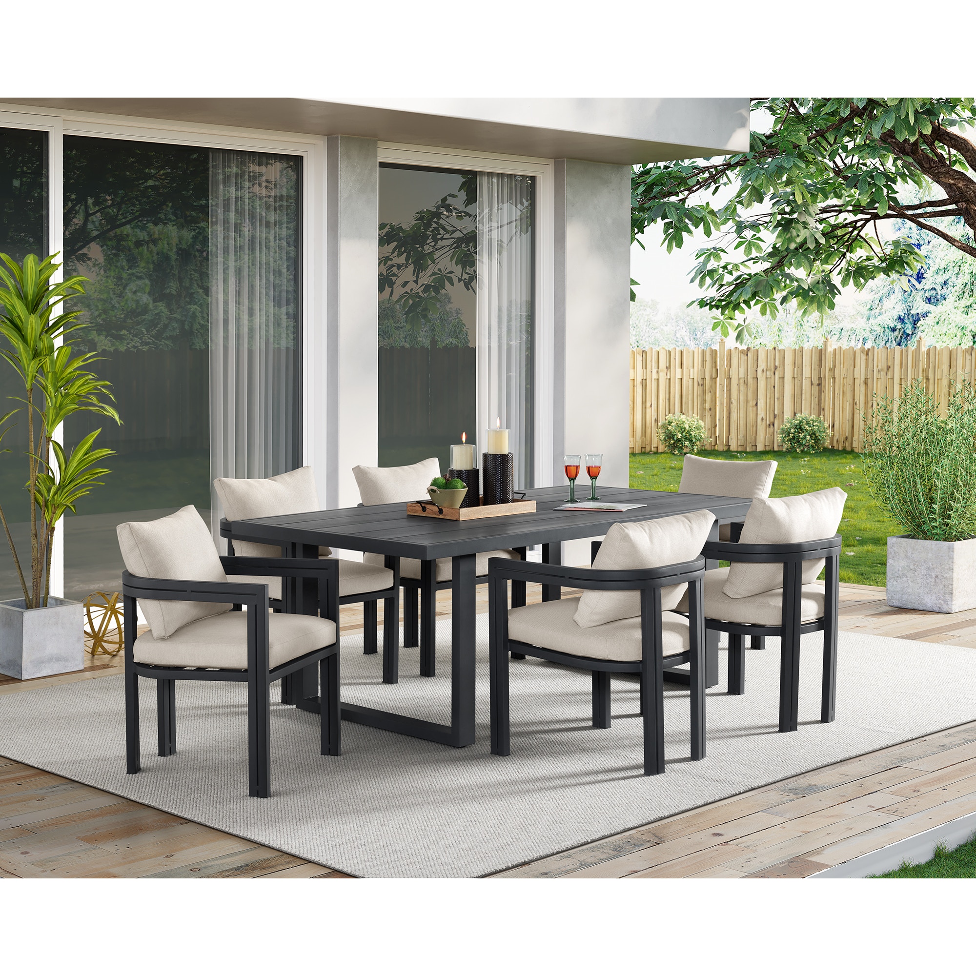 Elements International Outdoor Furniture Playa Dining Set