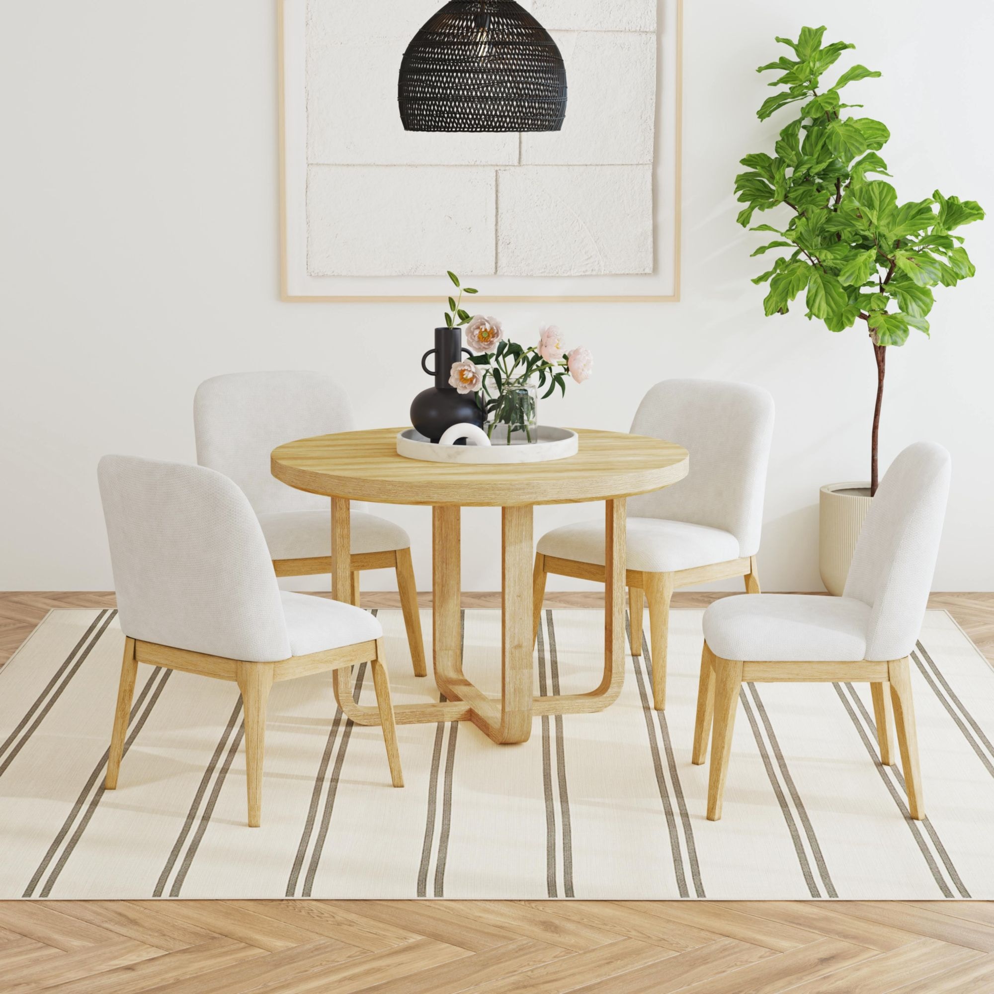 Elements International Ridgemont Natural Dining Set Ridgemont Natural Dining Set