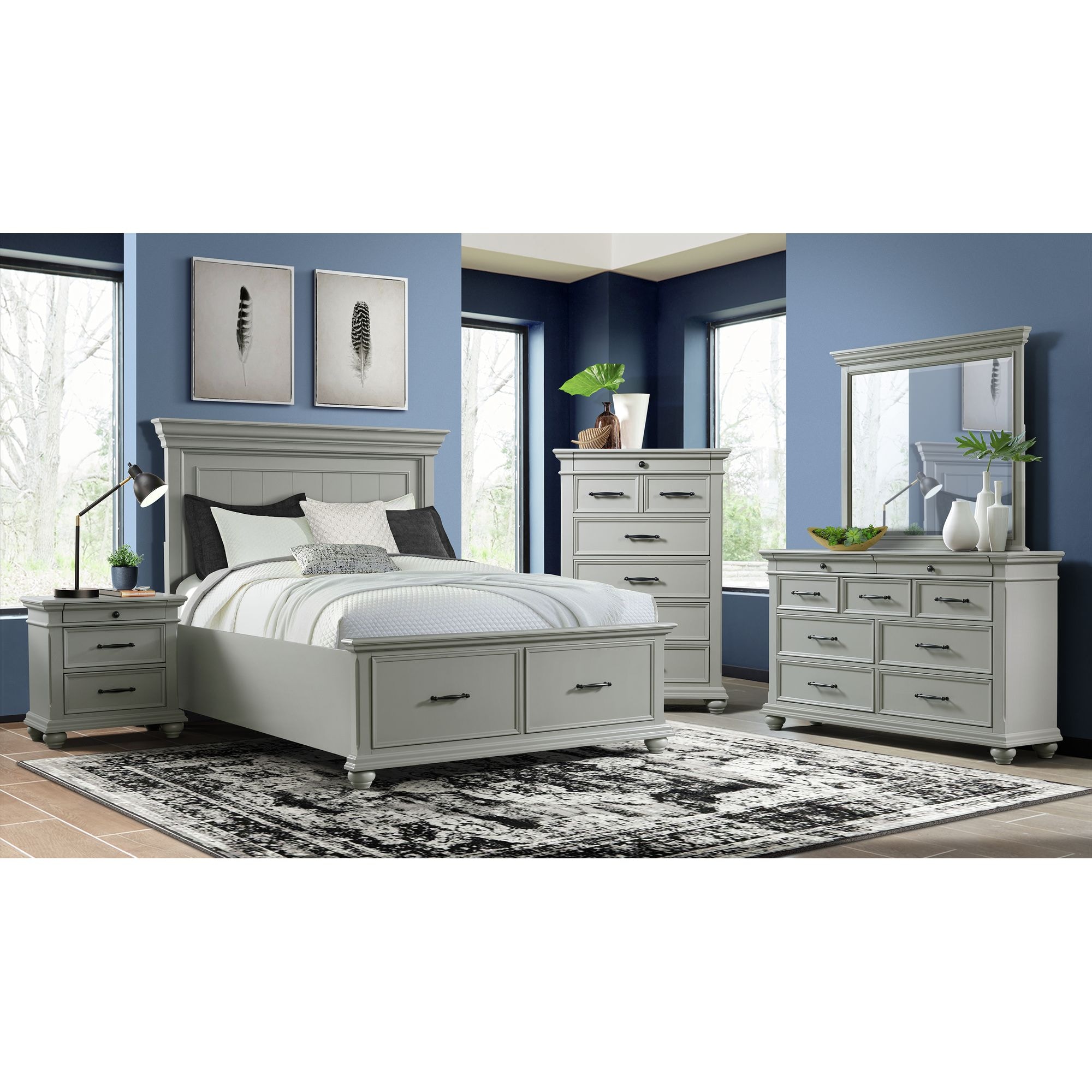 Elements International Slater Grey Bedroom Slater Grey Bedroom