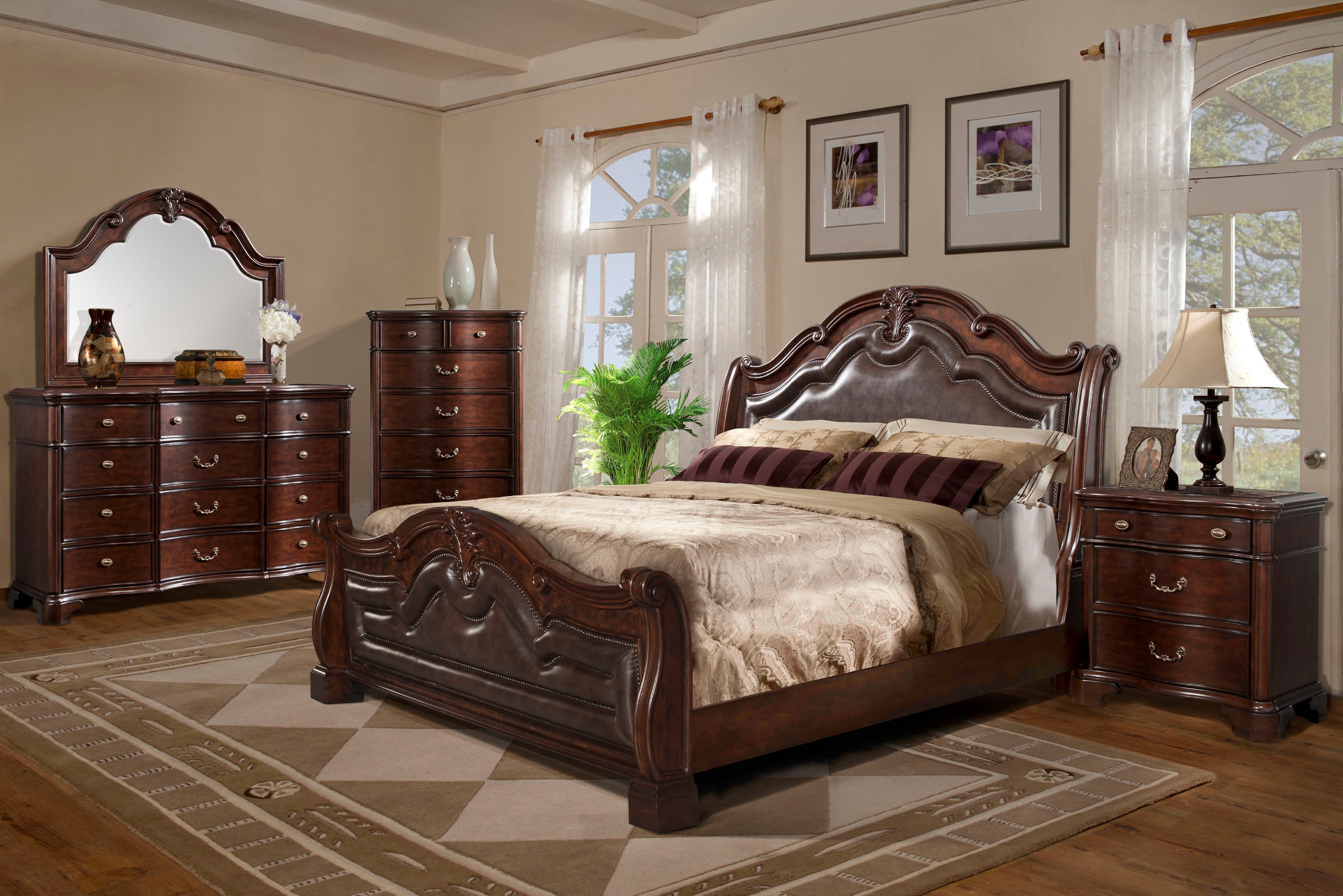 Elements International Tabasco Sleigh Bedroom Elements