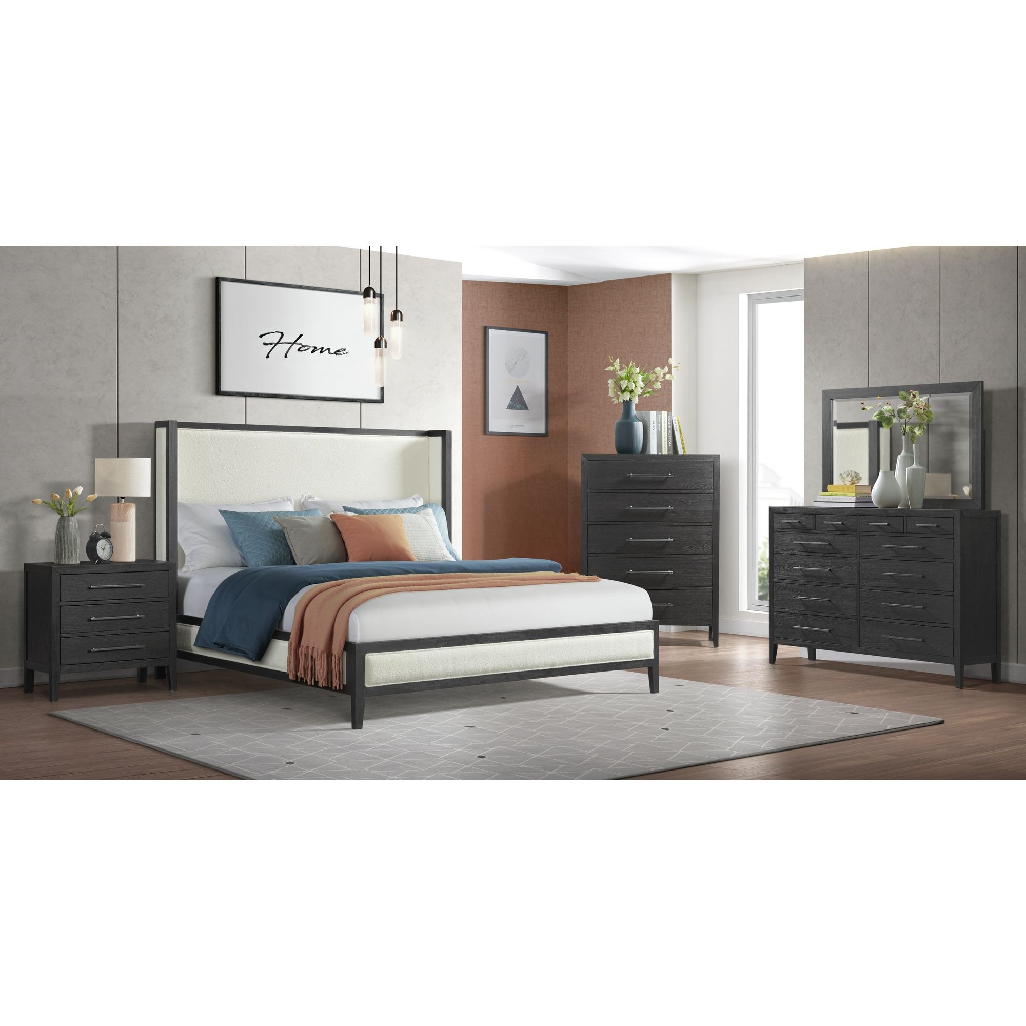 Elements International Bedroom Versailles Black Bedroom Set - Elements  International - Mesquite, TX