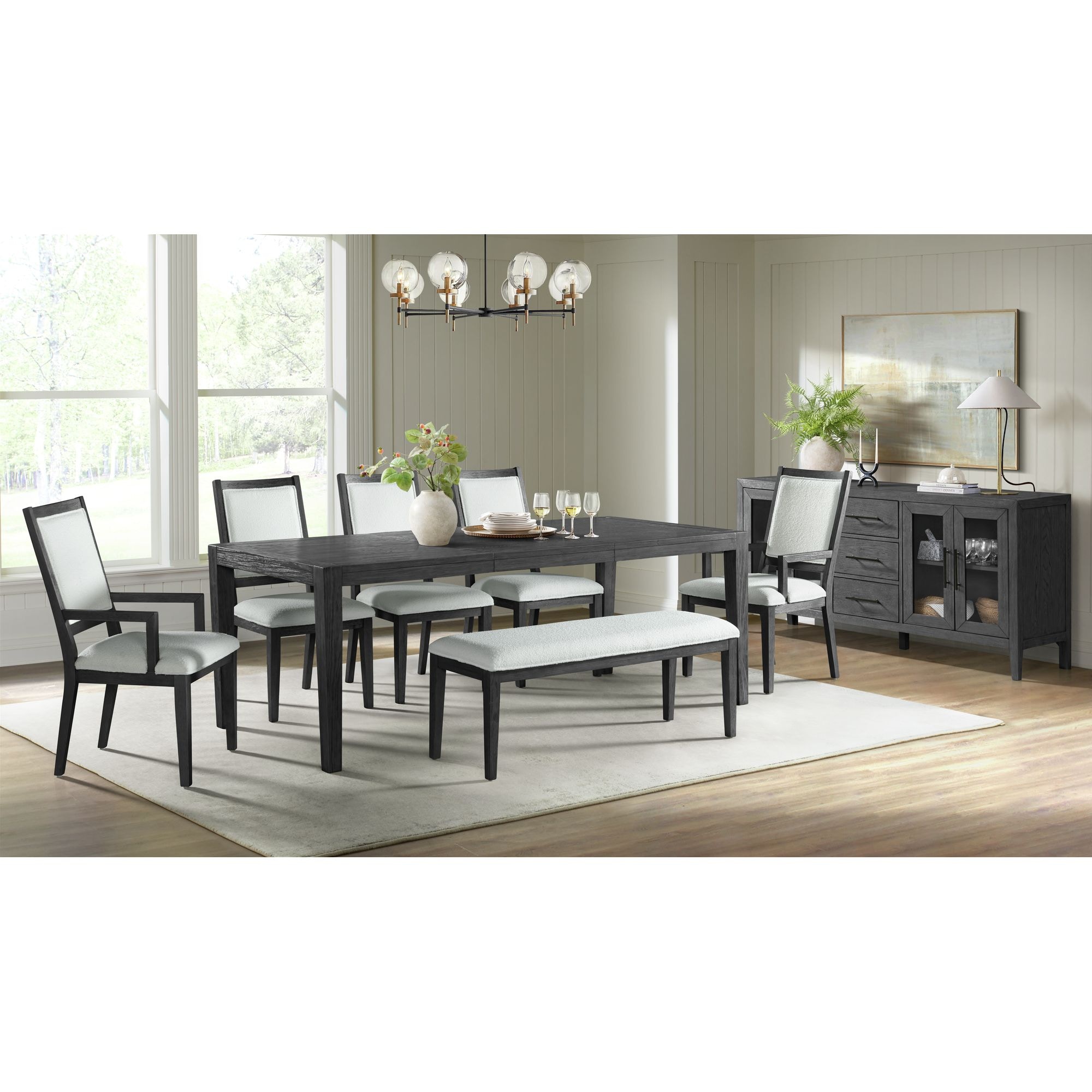  Versailles Black Rectangular Dining Set 