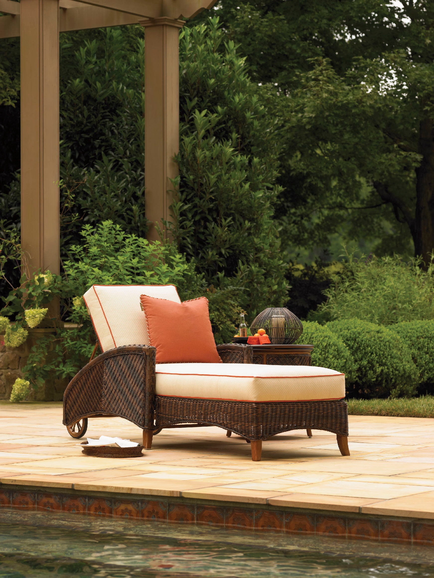 Tommy Bahama Outdoor Living Outdoor Furniture Chaise Shown with Cushion