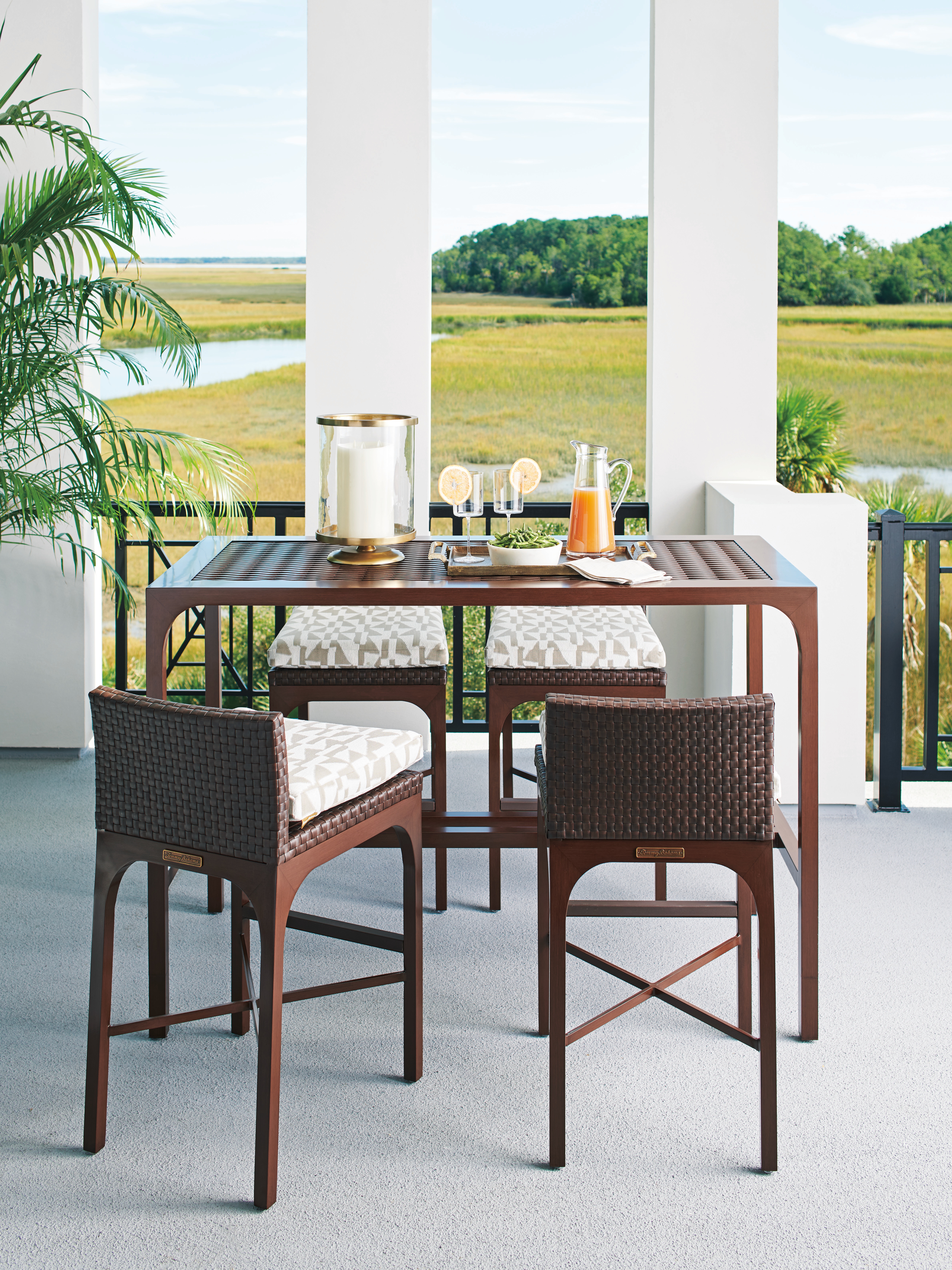 Tommy Bahama Outdoor Living Outdoor Furniture Pedestal Dining Table