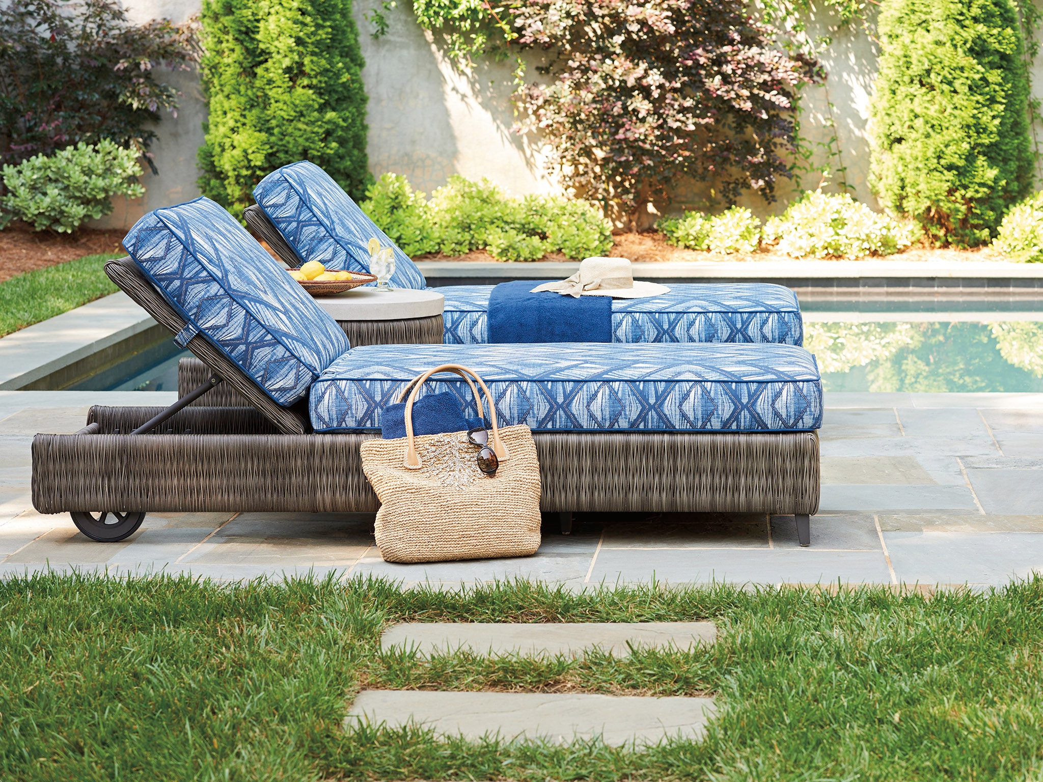 Tommy Bahama Outdoor Living Outdoor Furniture Chaise Shown with Cushion Set 3900 75 Woodbridge