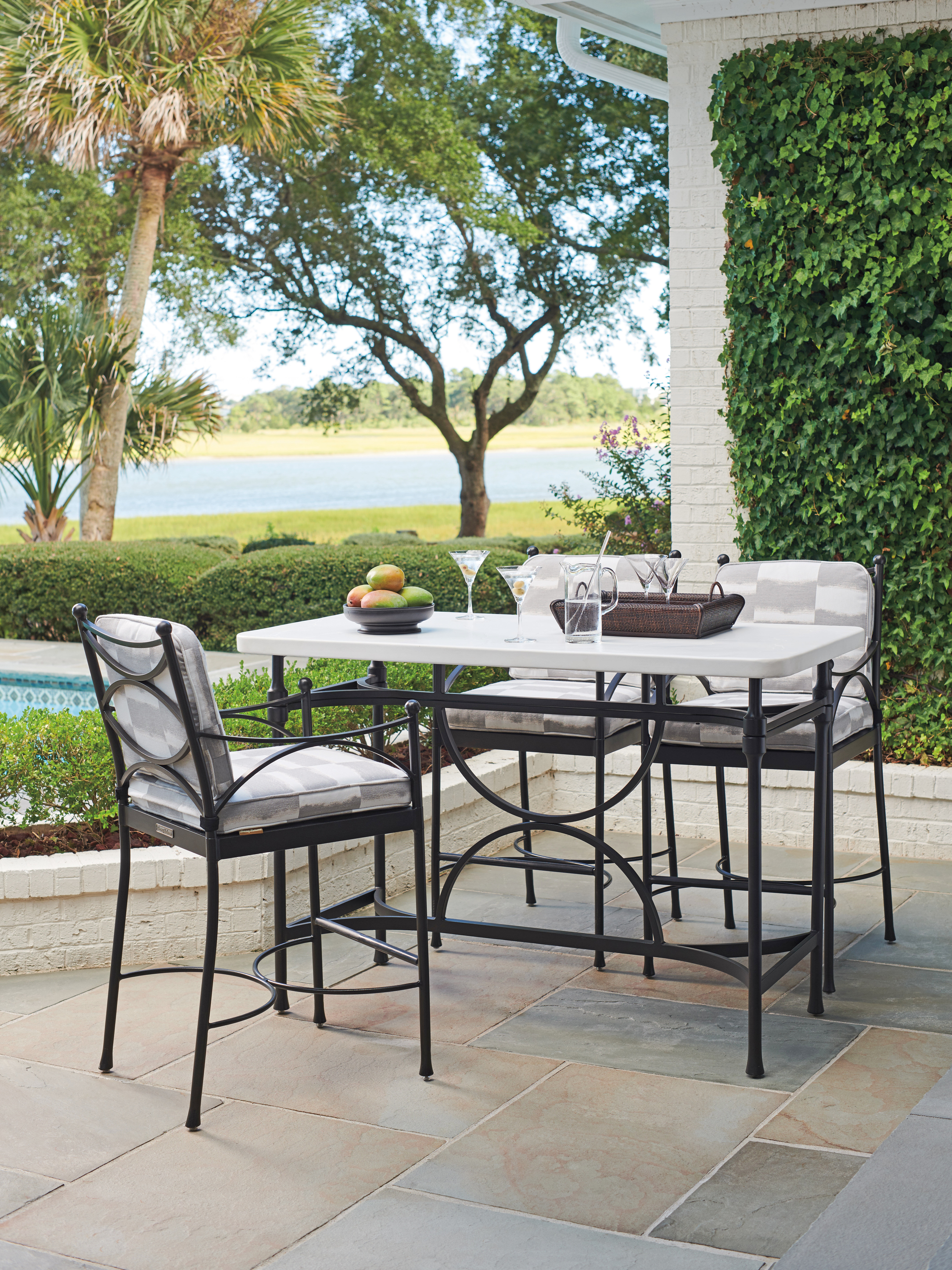 clearance bistro patio sets on Tommy Bahama Outdoor Living Outdoor Patio High Low Bistro Table With Top 3910 873 White House