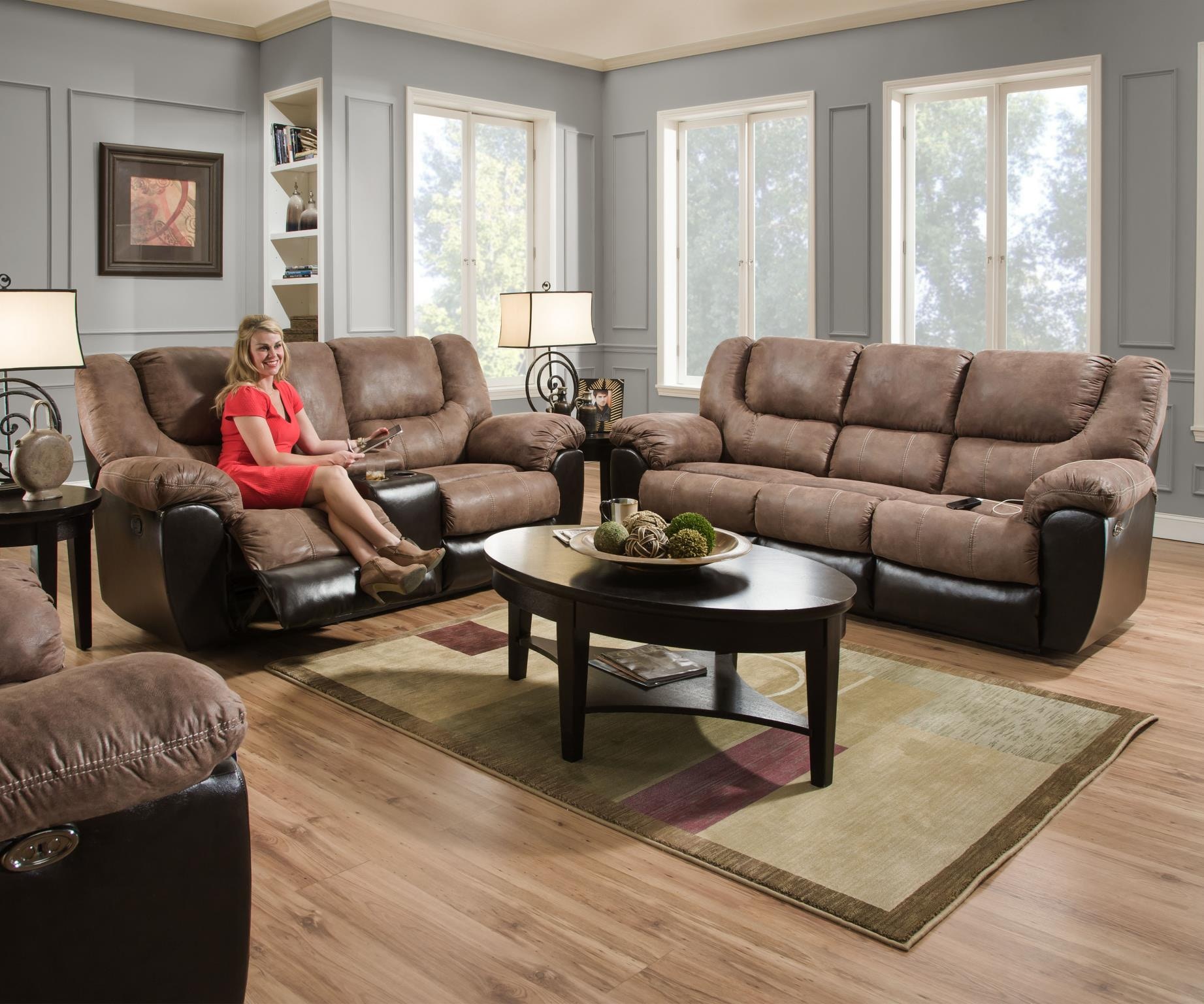 Lane Home Furnishings Living Room Power Cuddler Recliner Bandera