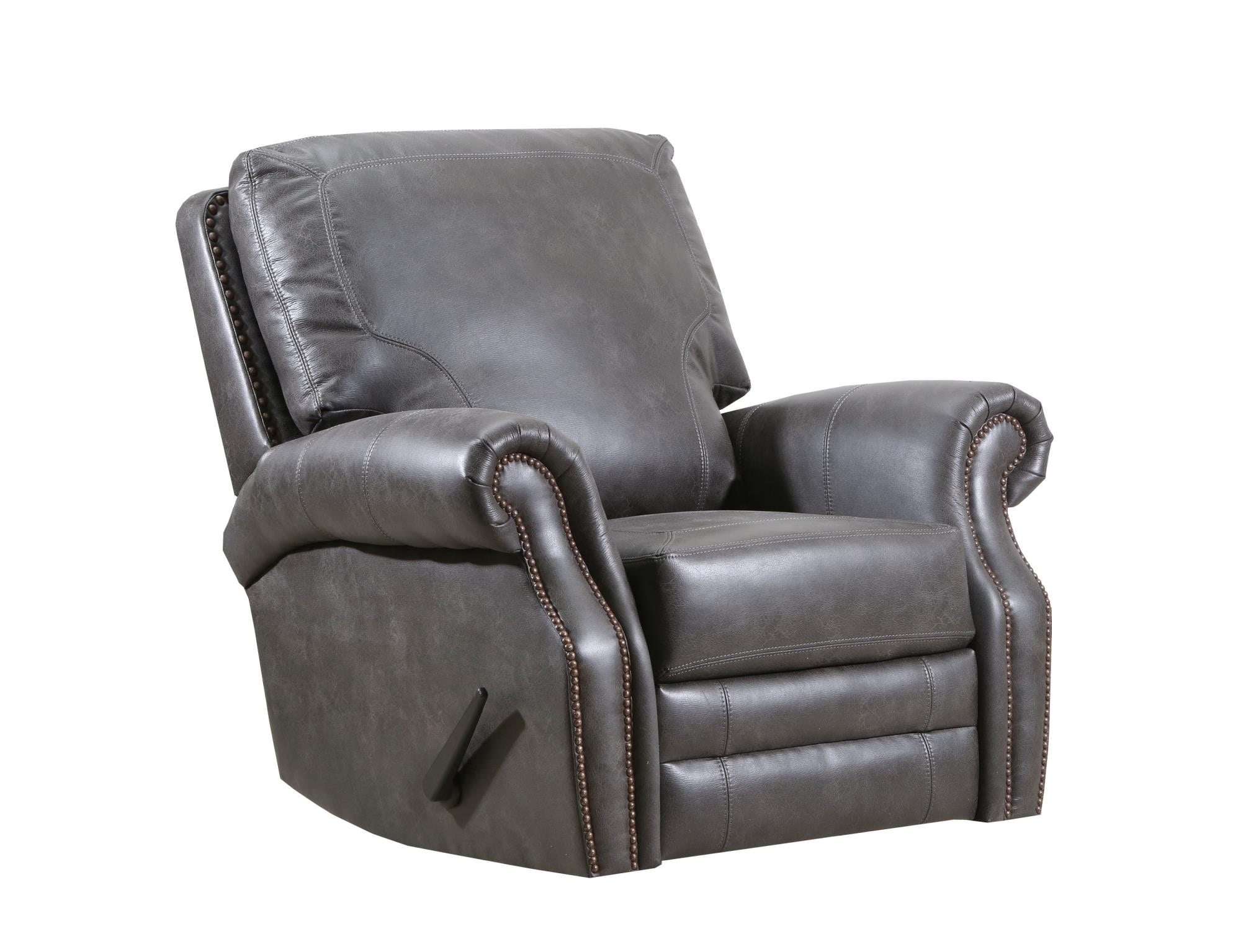 Dark gray store rocker recliner