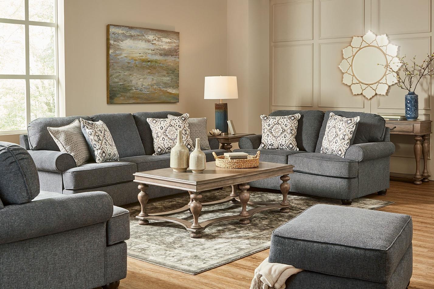 Lane Home Furnishings Living Room Sofa Calisse Indigo Callia Ash
