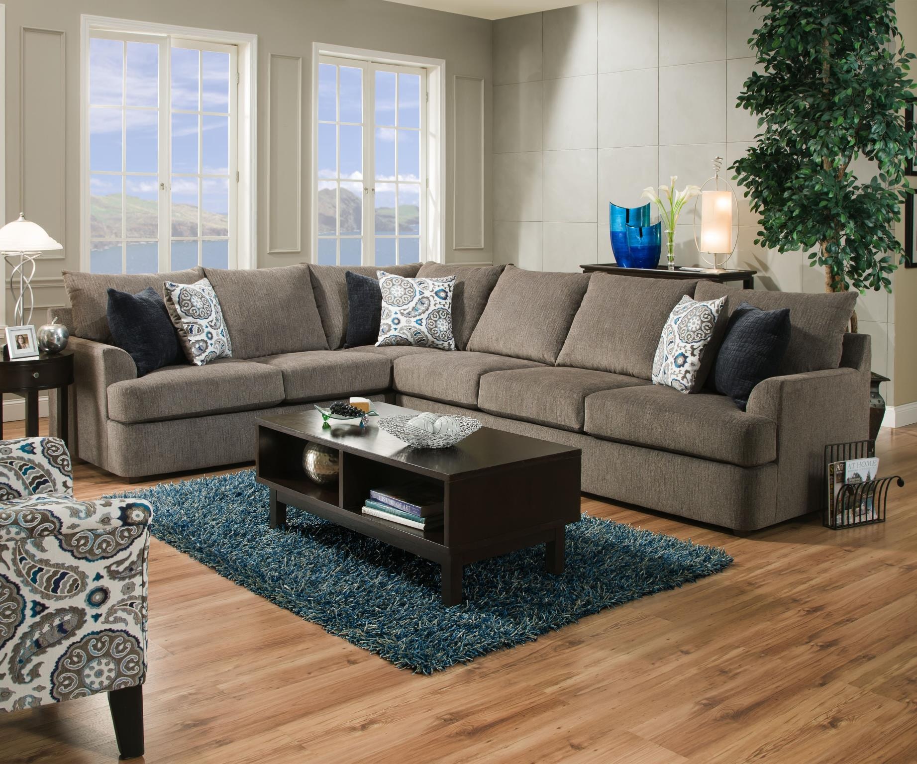 Lane Home Furnishings Living Room Sofa - Grandstand Flannel