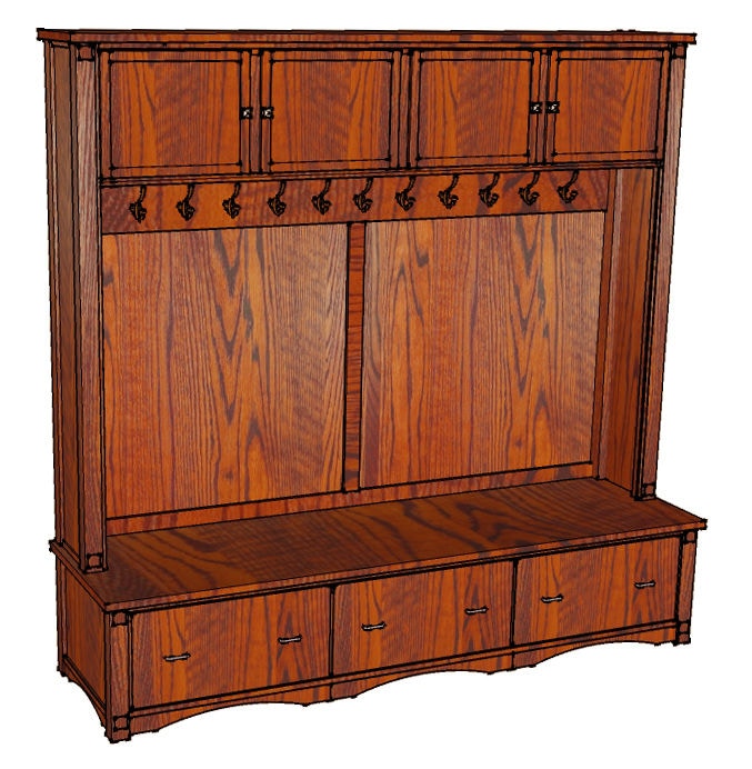 Abalone Utility Room Spencer Triple Hall Tree Aw2114 Penny