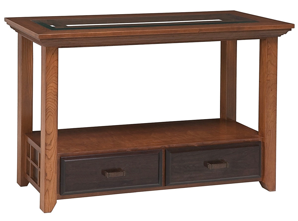 Abalone Living Room Ritta 2 Drawer Glass Console Table Aw9152