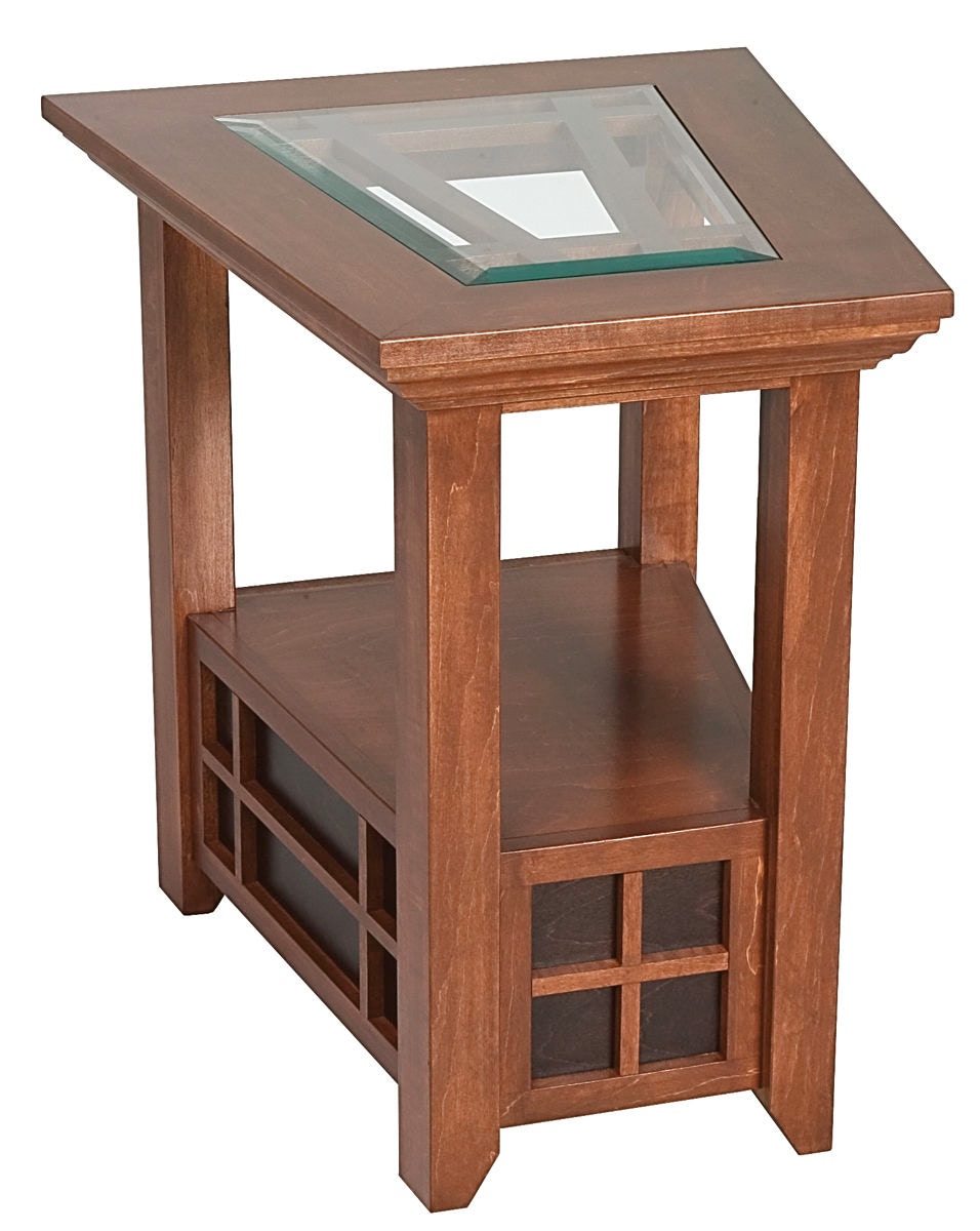 Abalone Living Room Ritta Glass Wedge End Table AW9323   Penny 