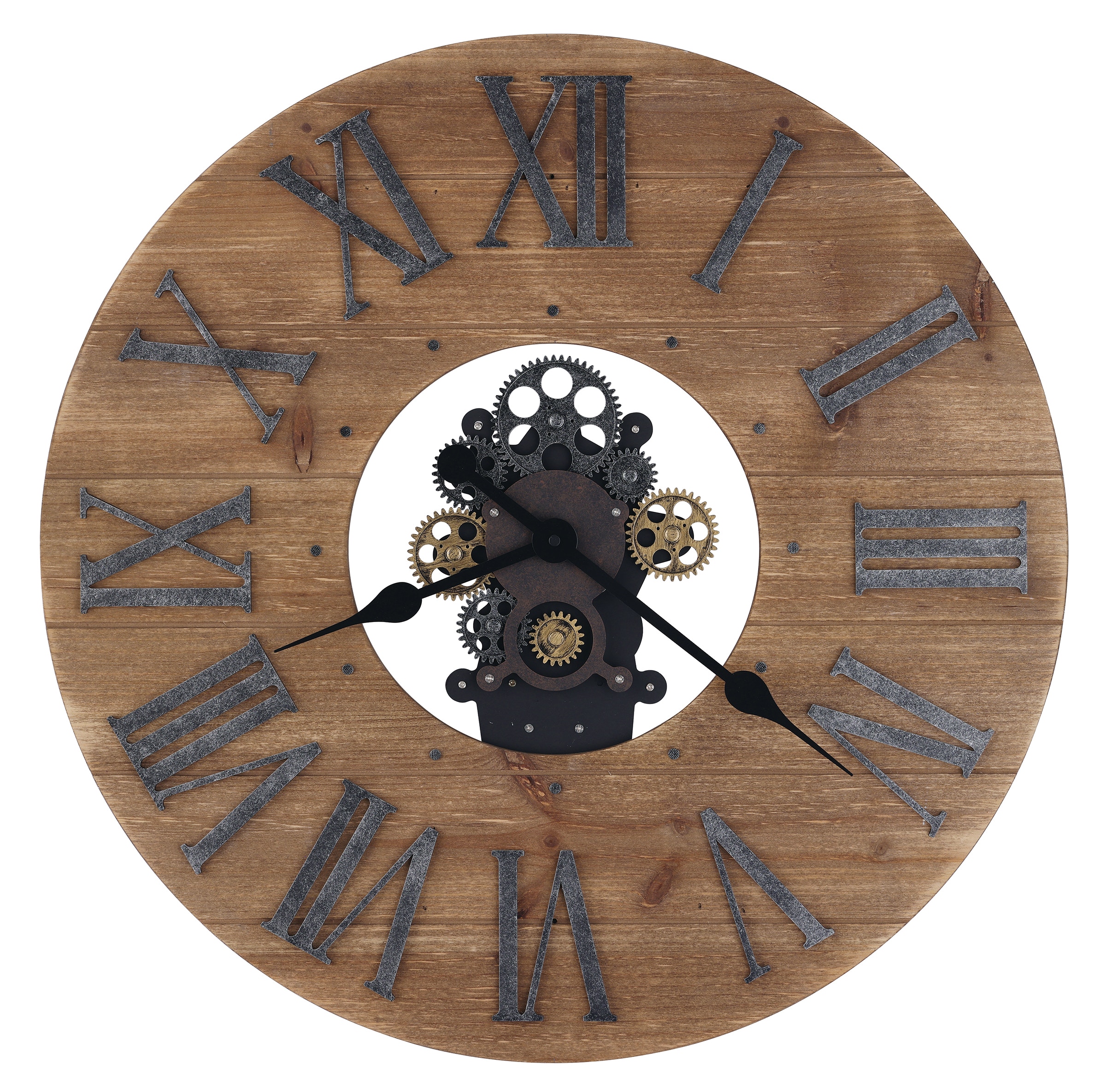 CAQLEGE Wall Clocks Wall Clocks Numerals Indoor Outdoor Garden Hanging  Ornament Round Home Decoration (Color Black)