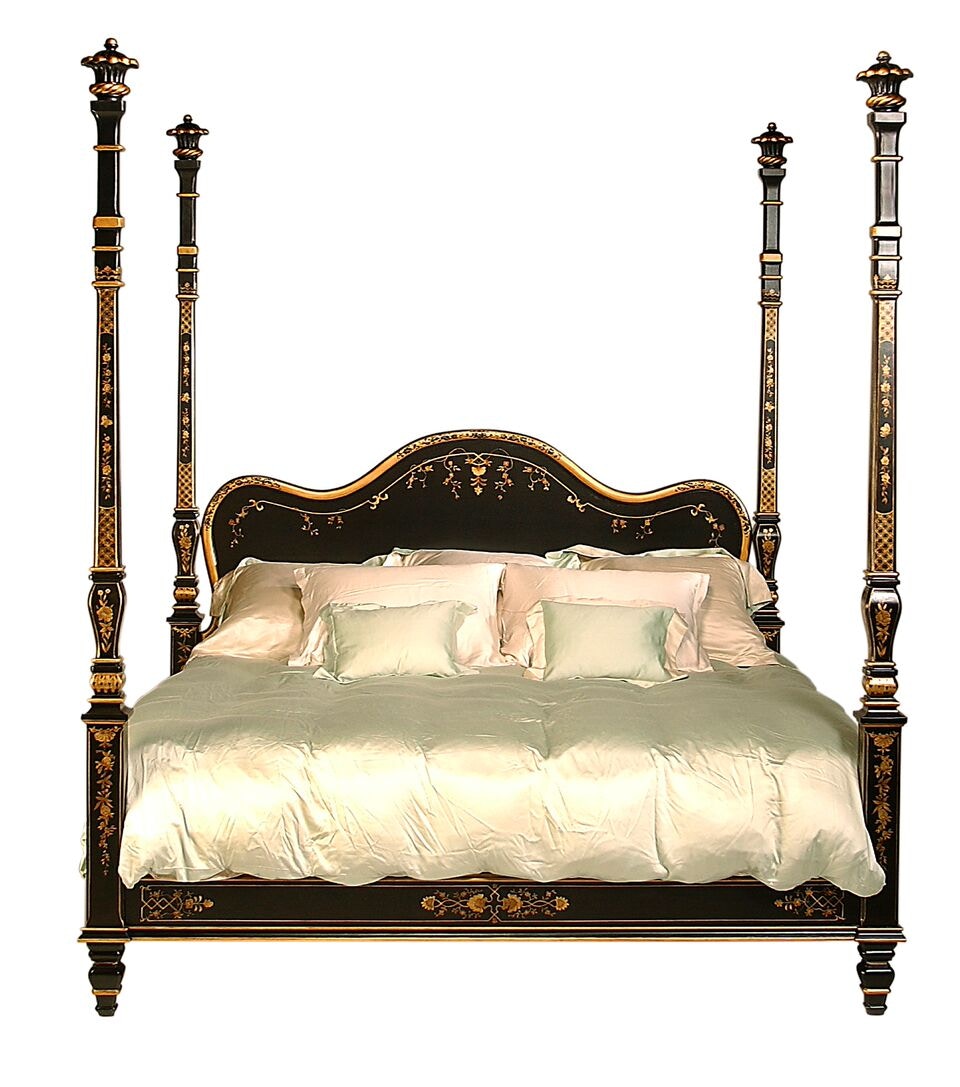 Ej Victor Bedroom Julia Gray King Poster Bed With Finials 9300 12x