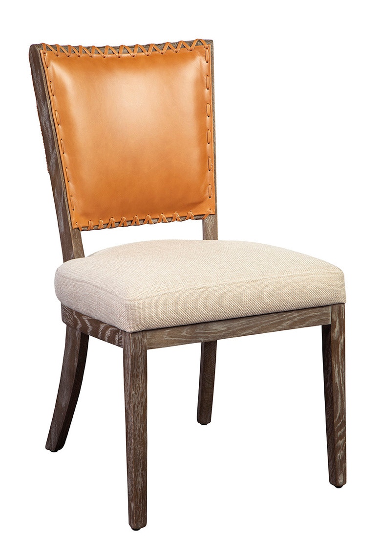  Lina Leather and Linen Chair 