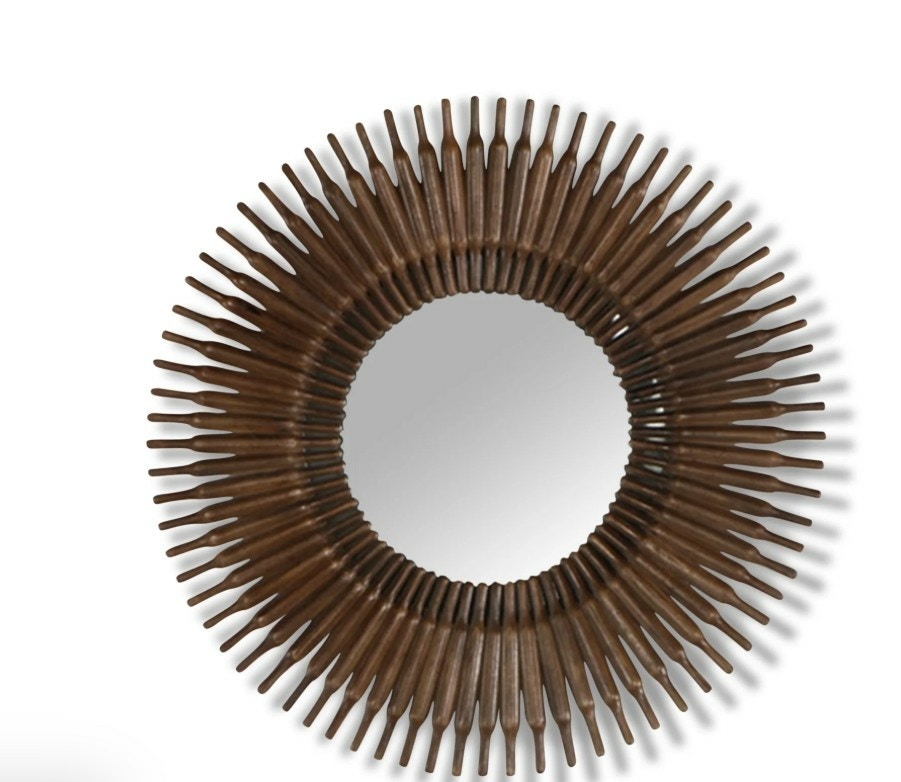  Inaya Hand Carved Wood Mirror 36a  