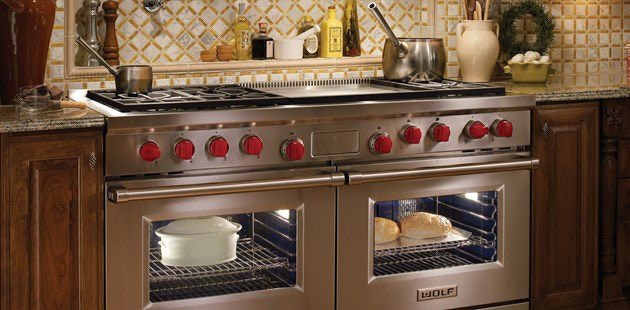 Wolf gas online stove with griddle