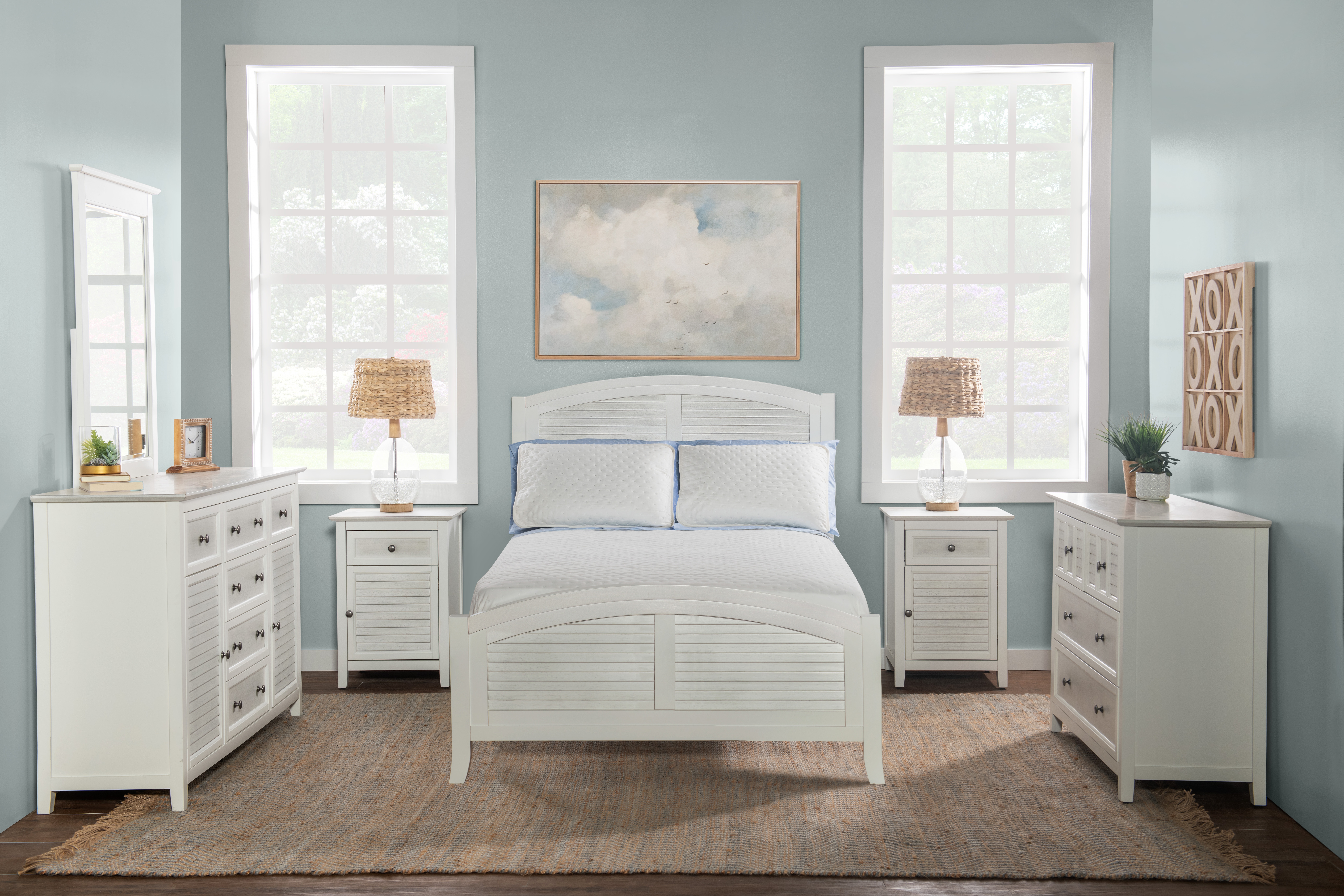  Chalk & White High Tide Arch Full Bed BD128-1202FH / BD128-1202FF / BD-901FR