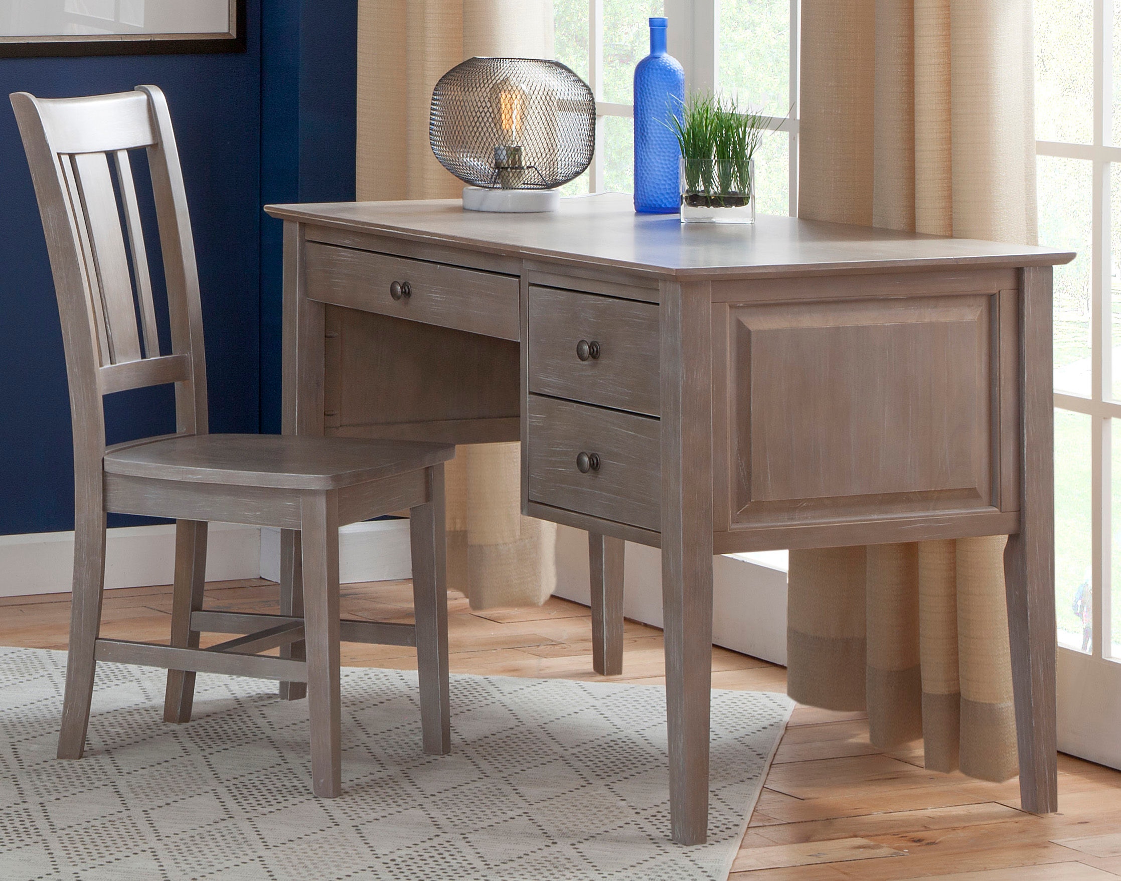 John Thomas Home Office 2Drw Lancaster Executive Shaker Desk in Taupe