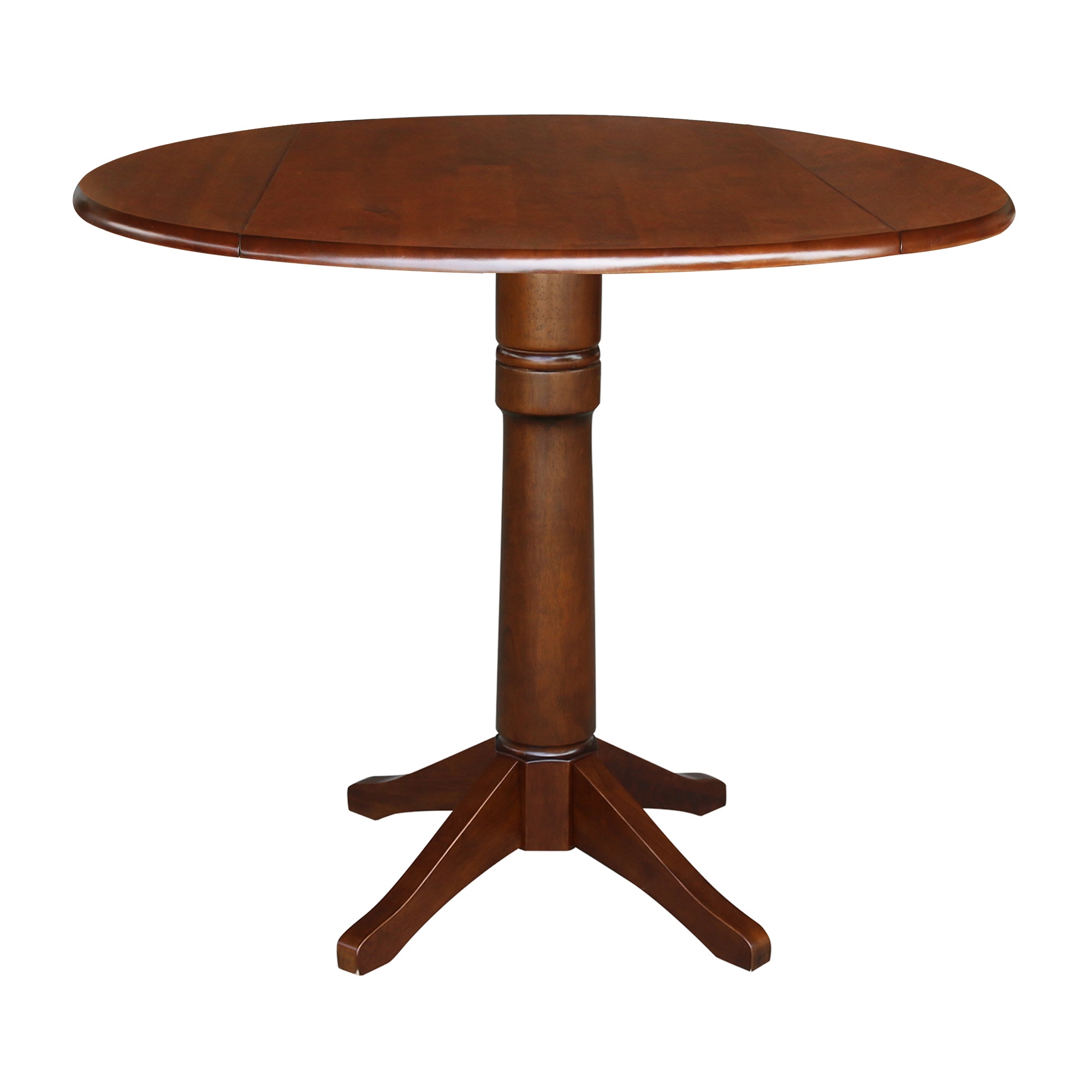  Round Dropleaf Pedestal Table in Espresso T581-42DPT/T58-27B/T58-6B