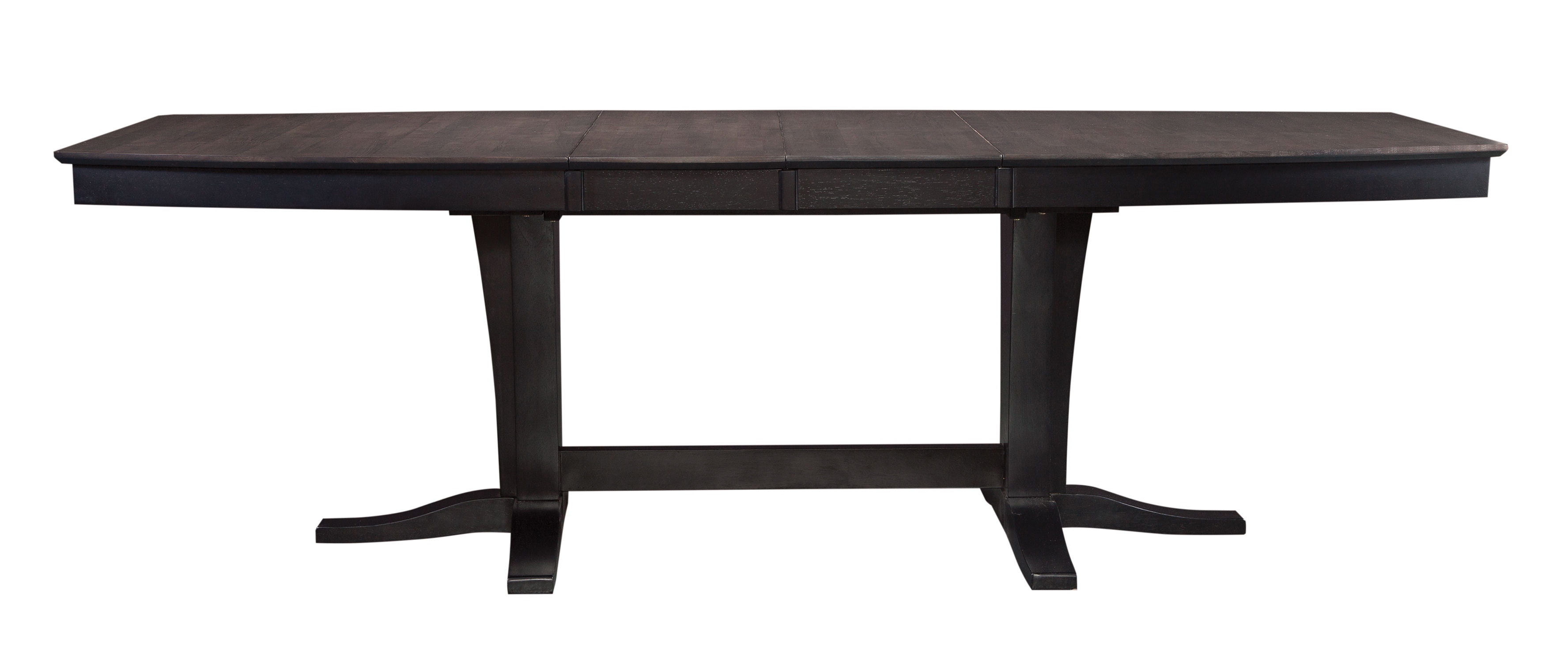  Milano Double Pedestal Extension Table in Coal & Black T75-4096XXT / T46-4096XXB