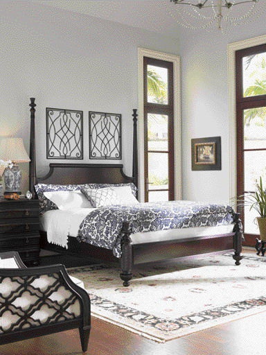 Tommy Bahama Home Bedroom Diamond Head Side Rails and Canopy