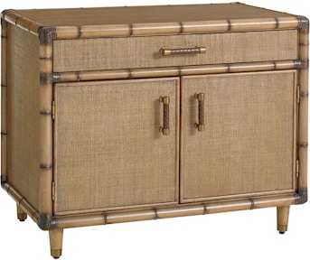 Madura Wooden and Rattan Three or Four Drawer Storage Cabinet