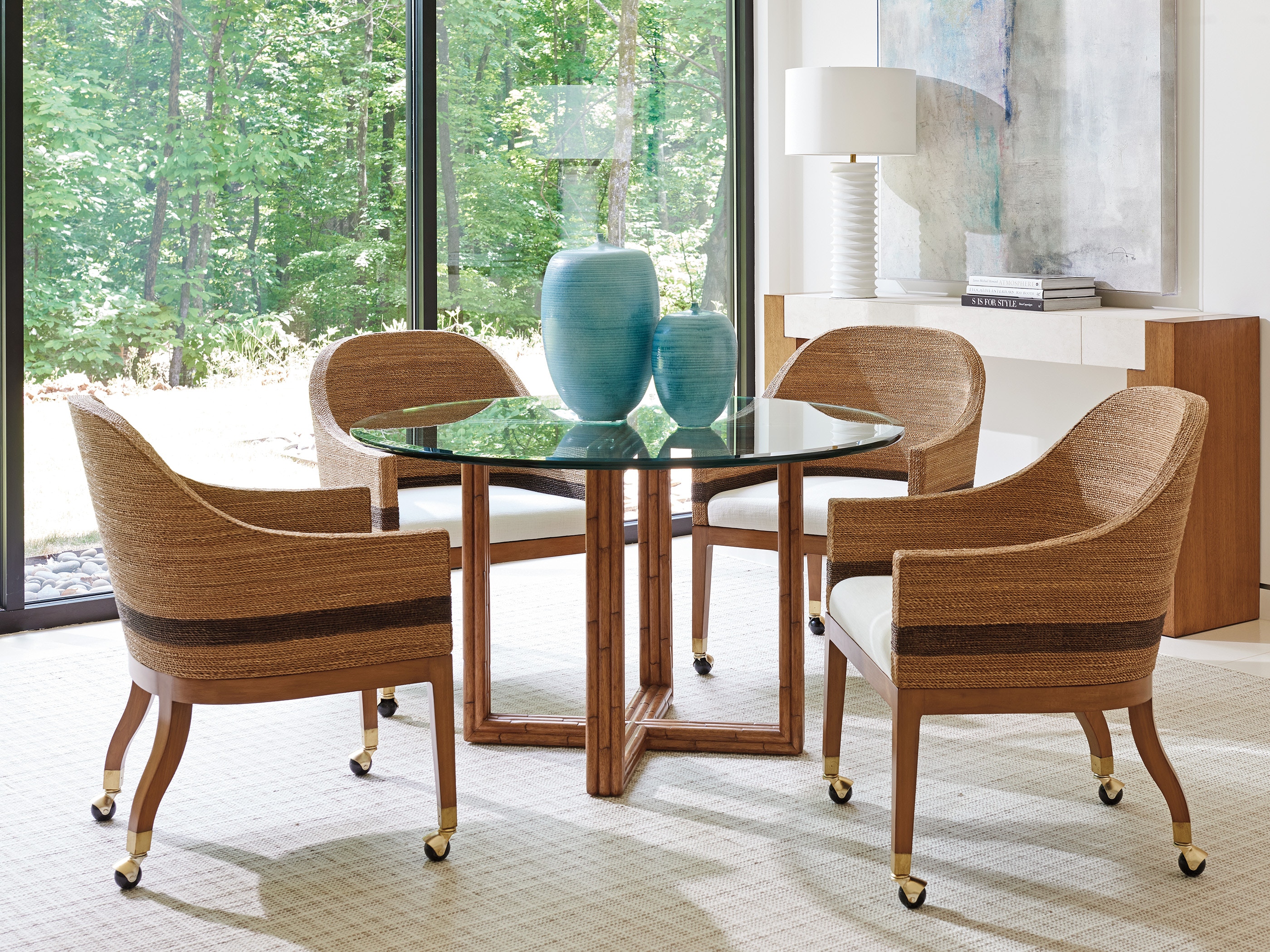 tommy bahama glass top dining table