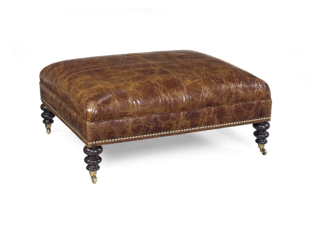  Cooper Leather Cocktail Ottoman 