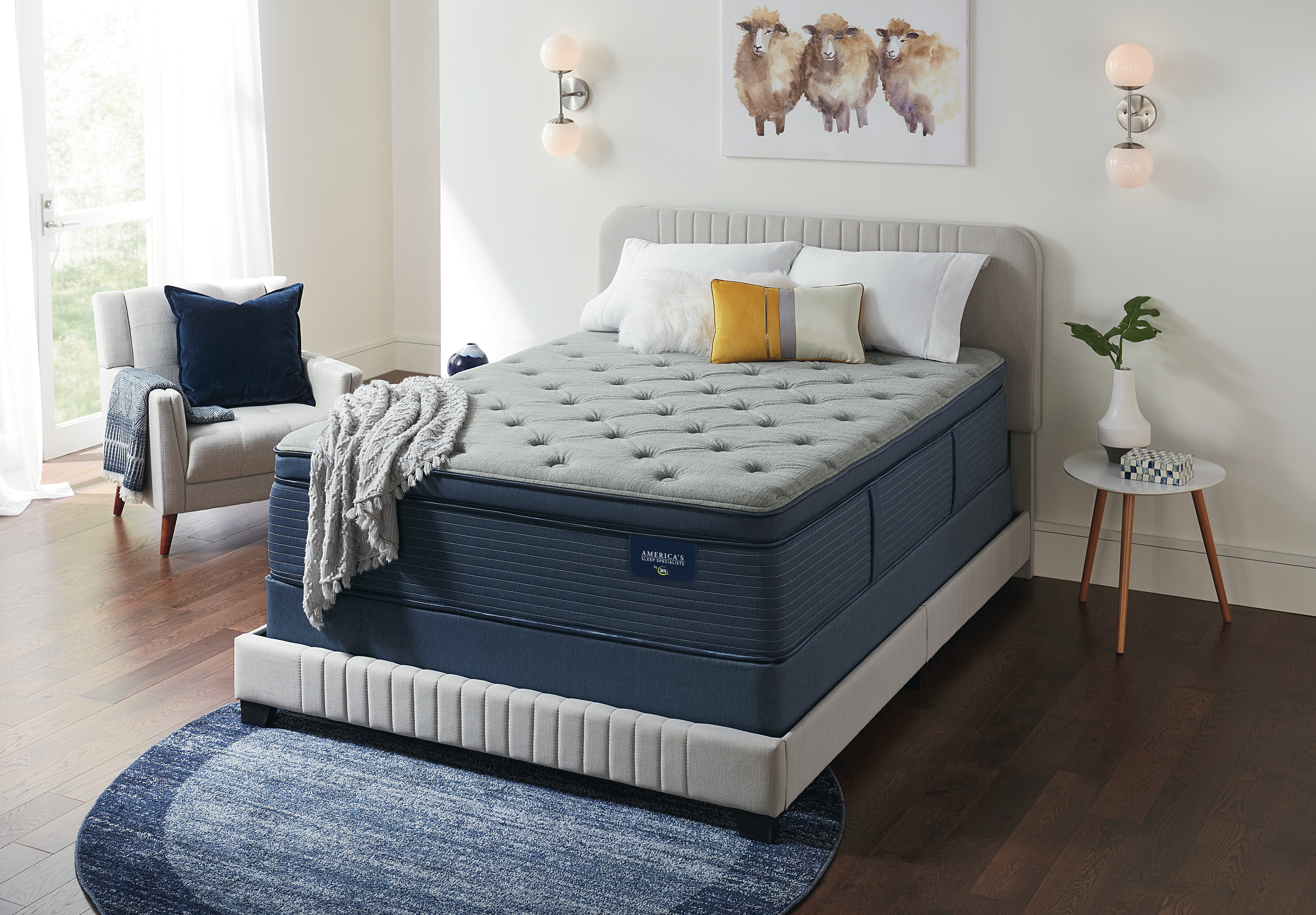 Euro pillow store top queen mattress