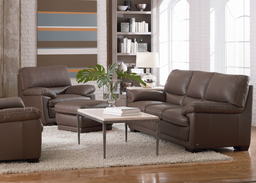Living Room Denver Leather Sofa DARK TAUPE