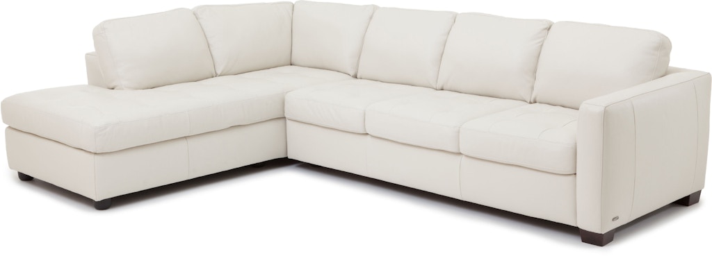 Living Room Denver 2 Piece Leather Sectional IVORY
