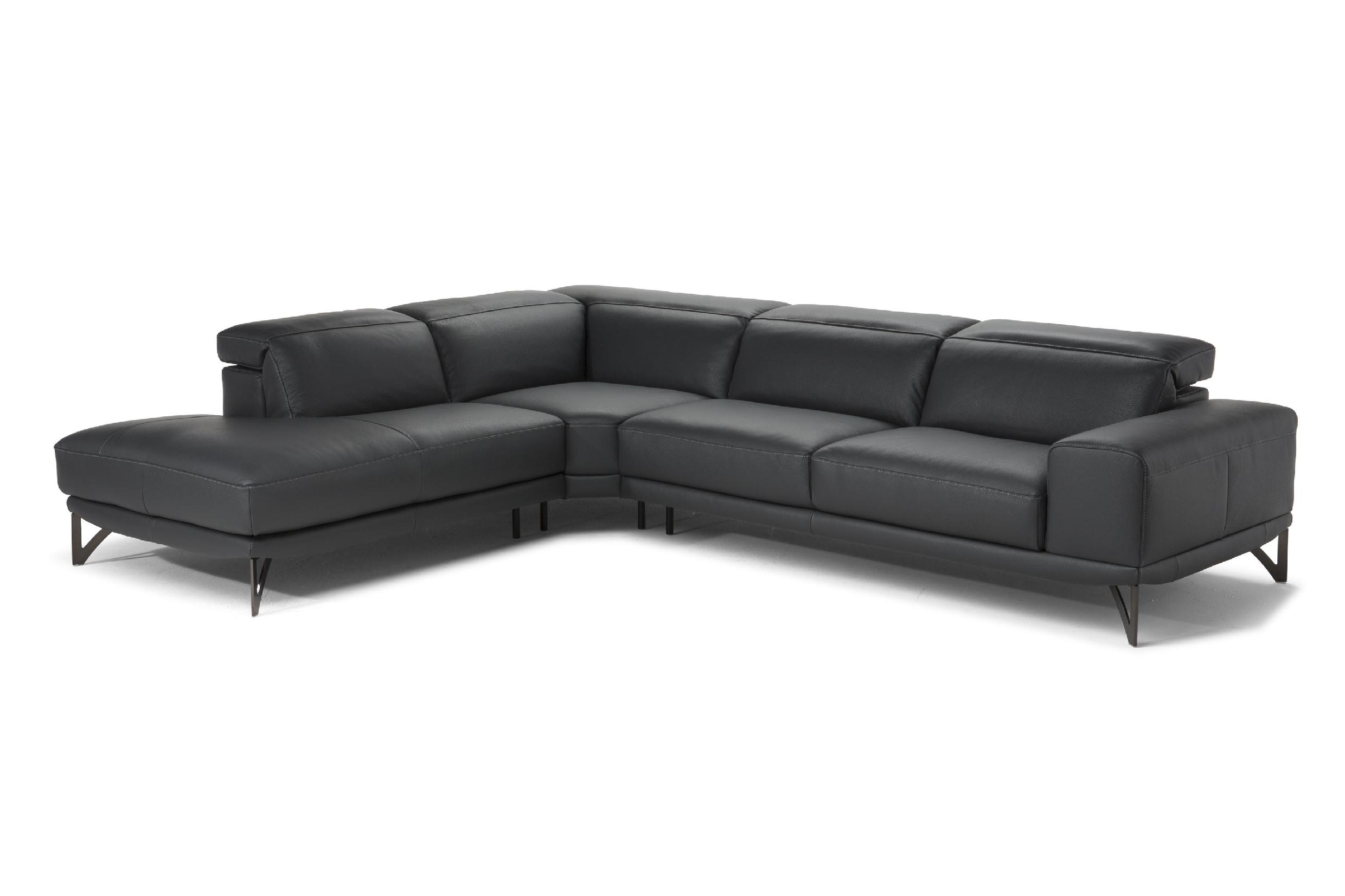 Natuzzi black on sale leather sectional