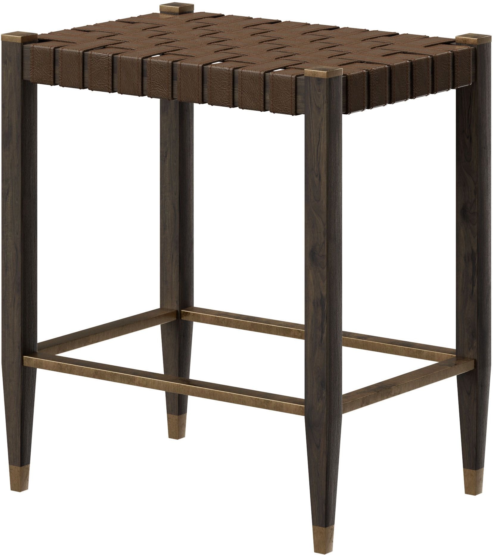Milling Road Woven Leather Counter Stool 