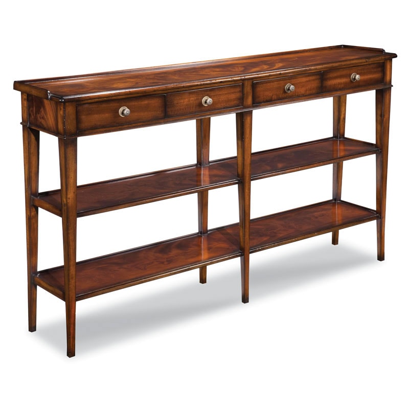 Traditional console deals table with drawers