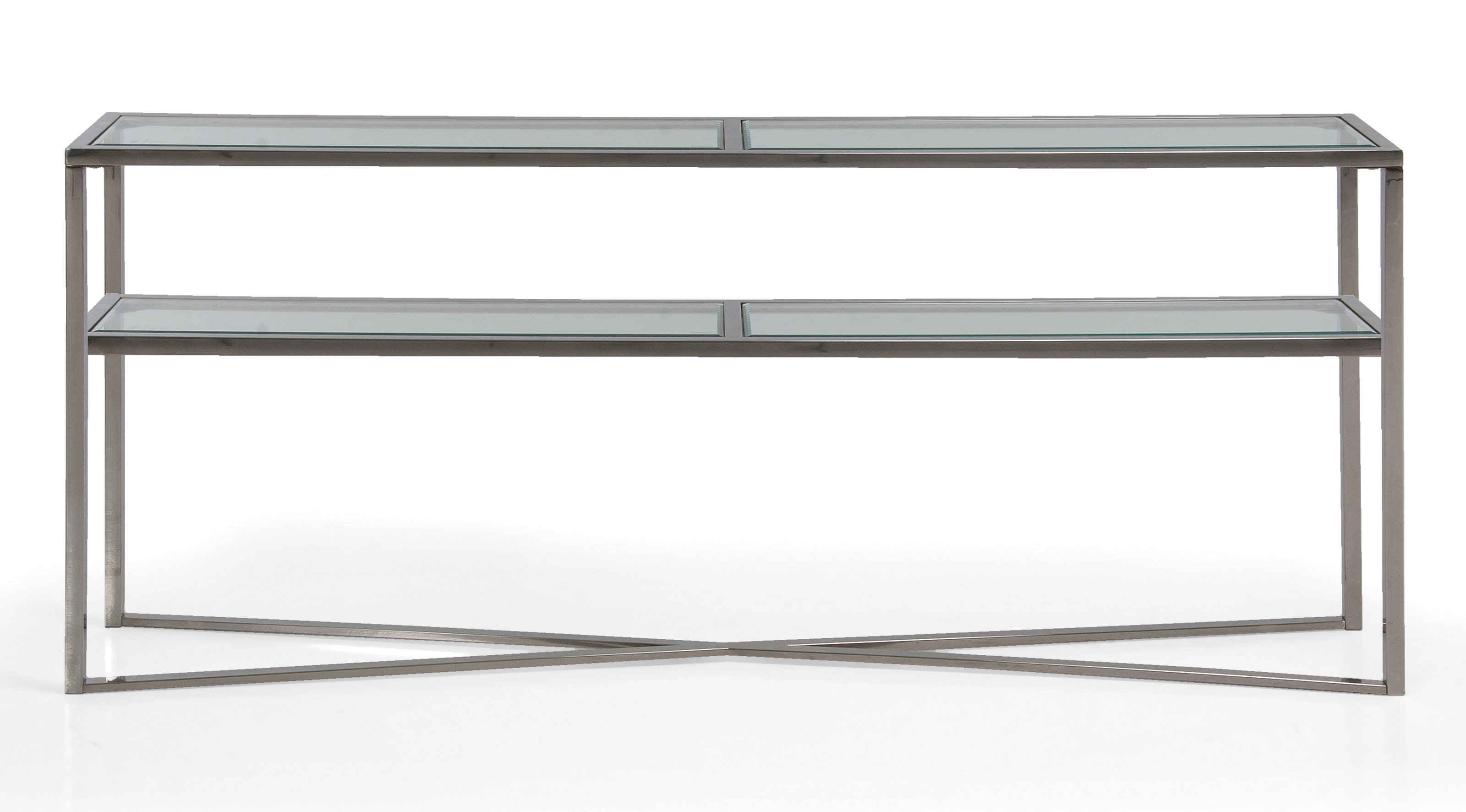 Decor-Rest Cross Over Console Glass Top Box1 of 2 Z012-7112C