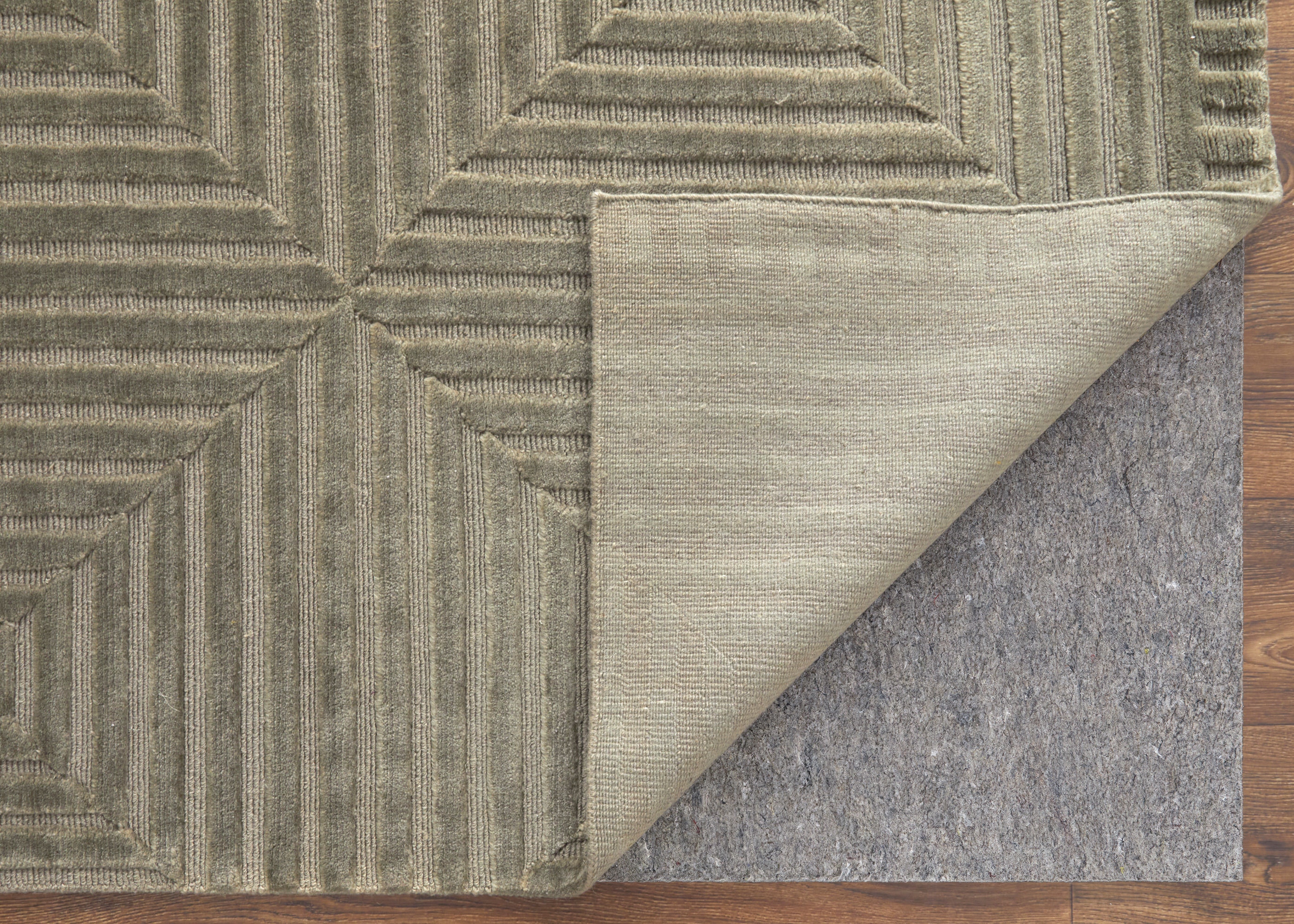 Feizy Area Rugs Channels Modern Geometric, Green/Taupe/Blue, 8'-6
